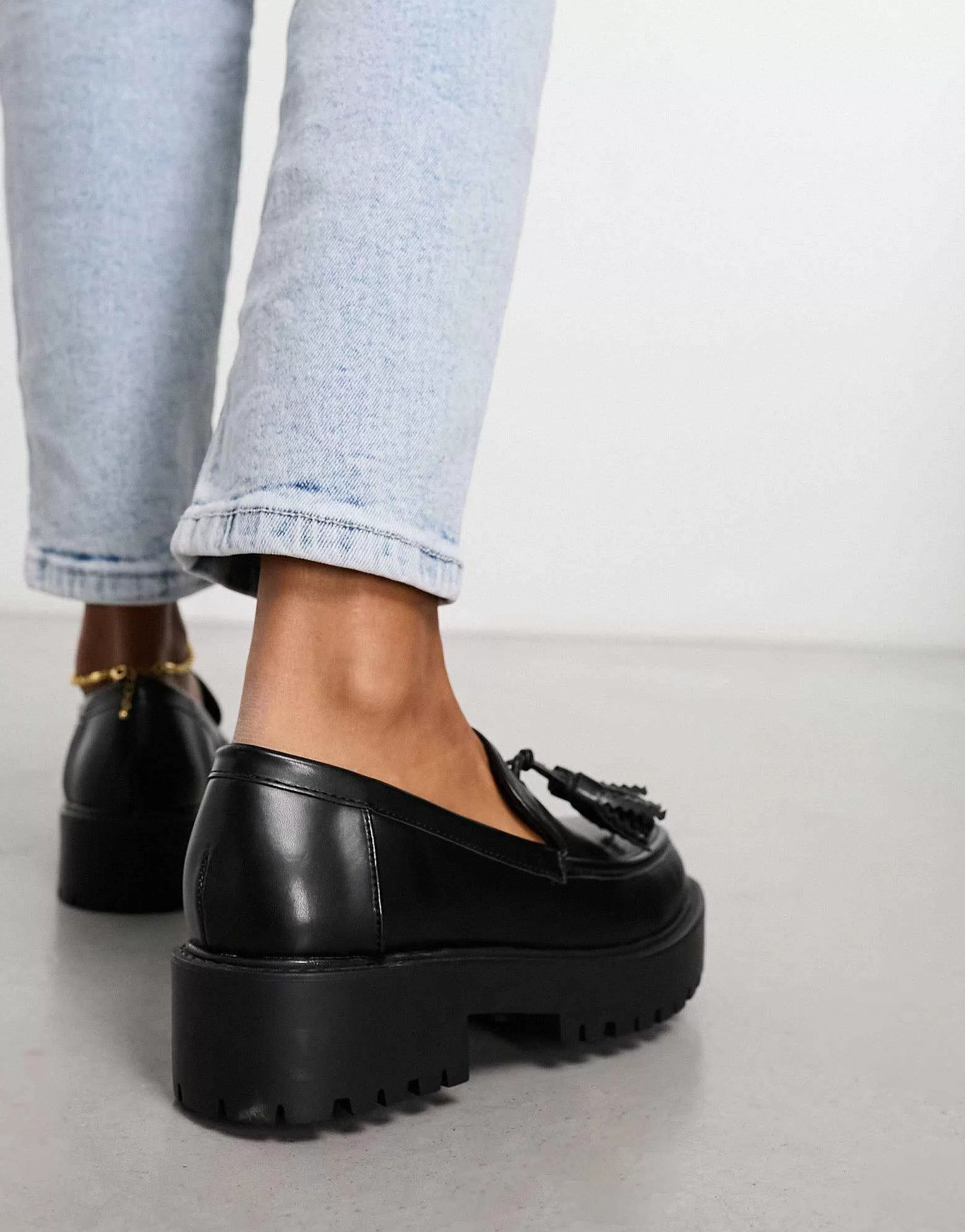 Women Simply Be Wide Fit Classic Chunky Sole Loafers In