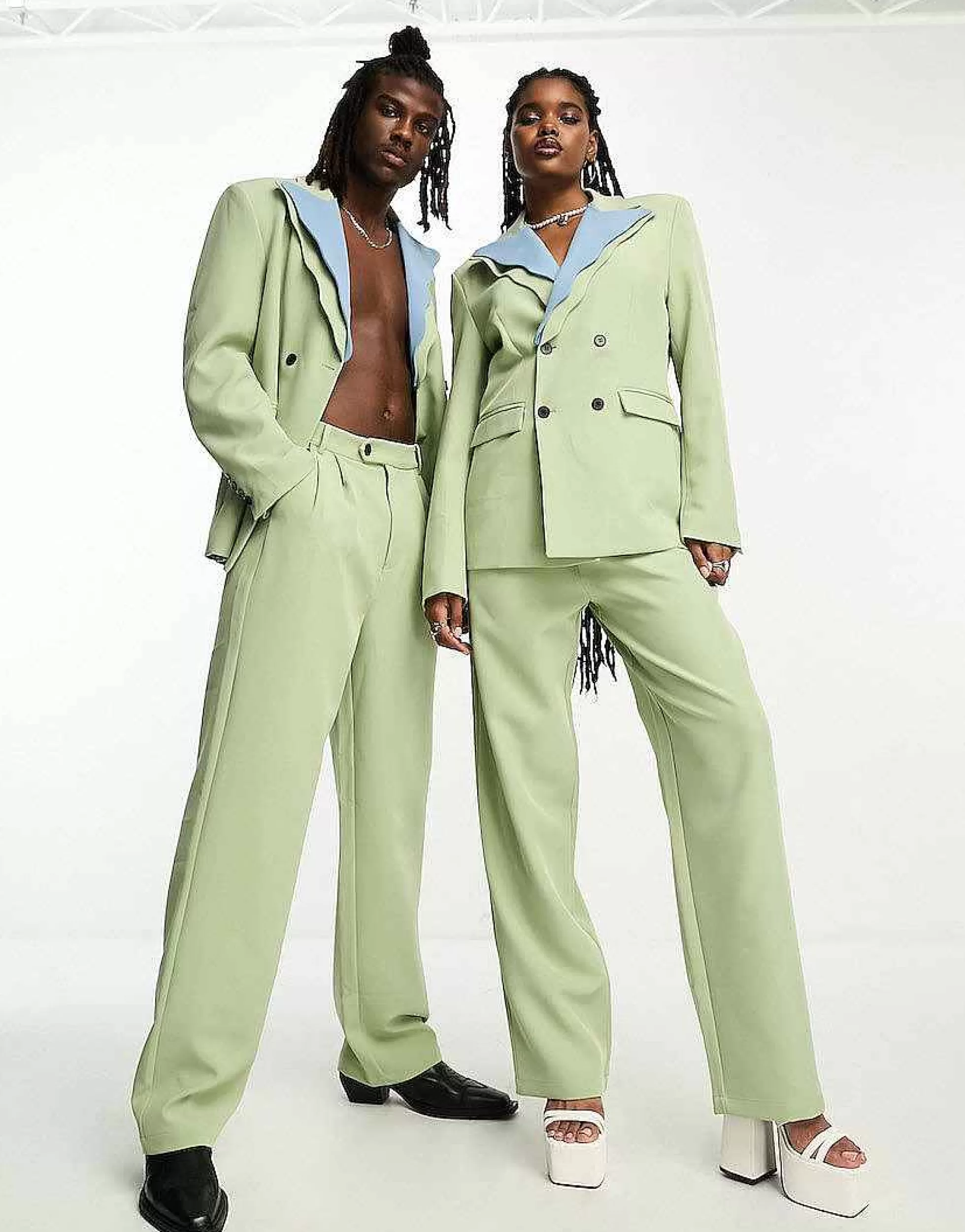 Women sister jane Tailored 70S Suit Co-Ord In Sage