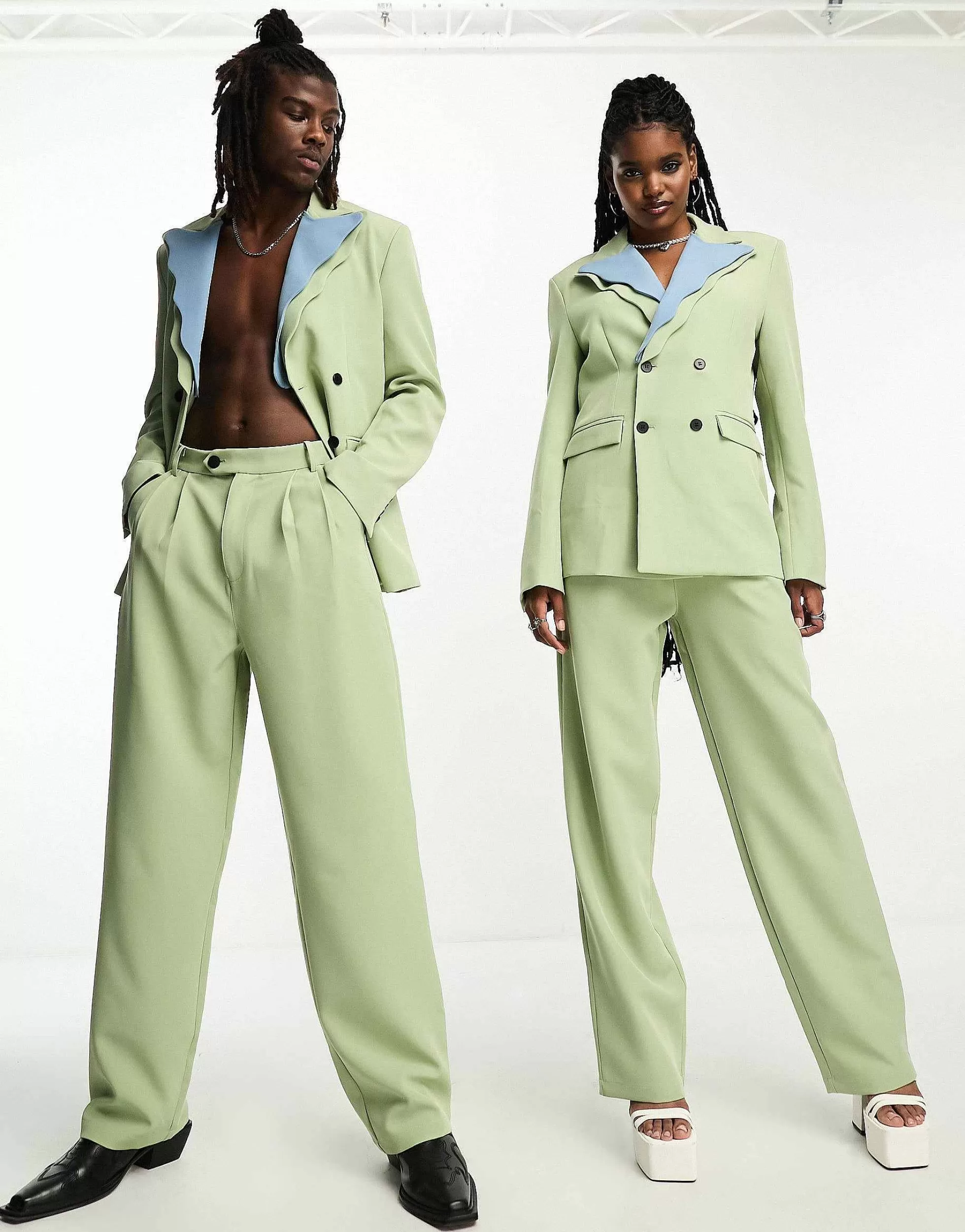 Women sister jane Tailored 70S Suit Co-Ord In Sage
