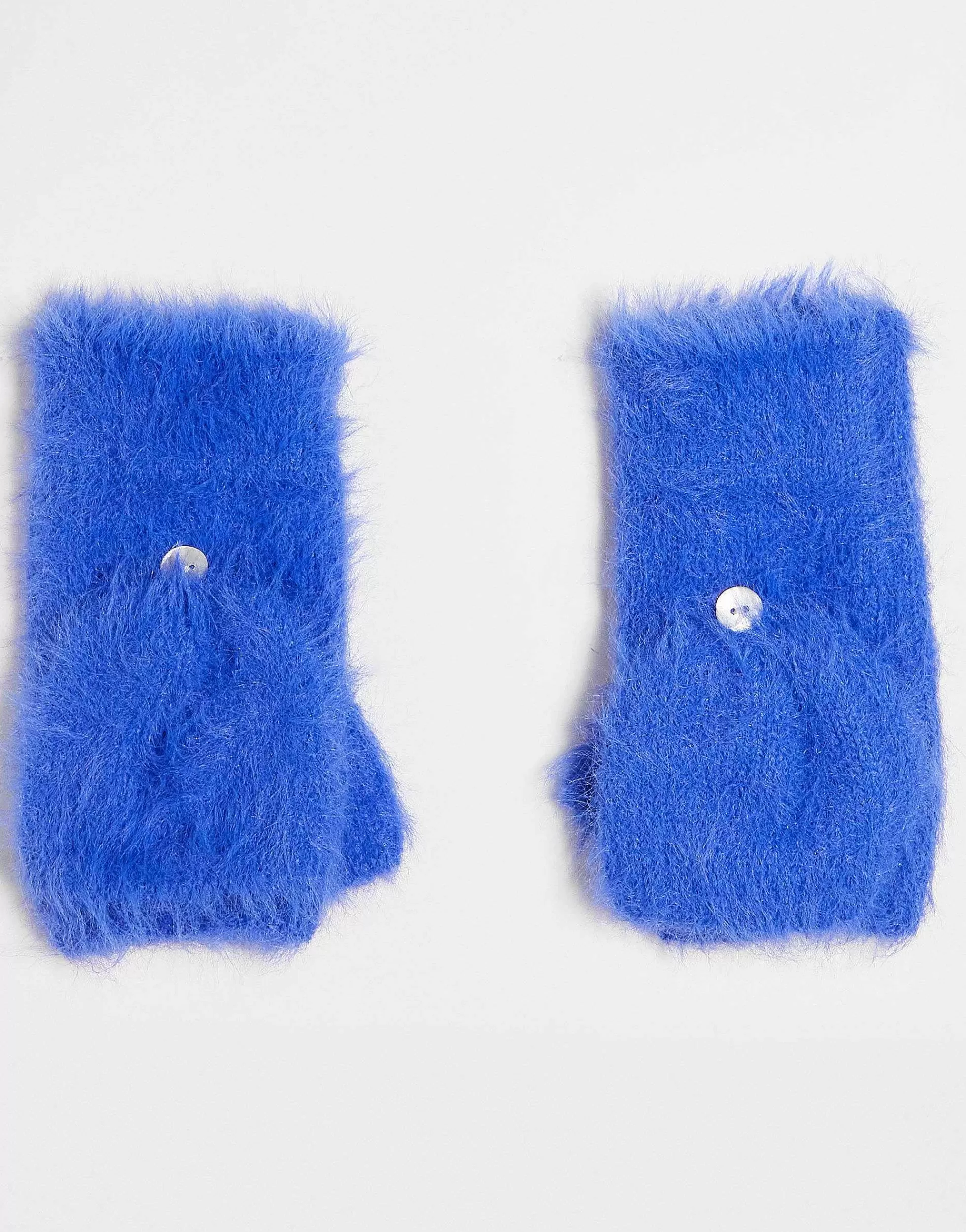 Women Skinnydip Fluffy Mittens In Cobalt
