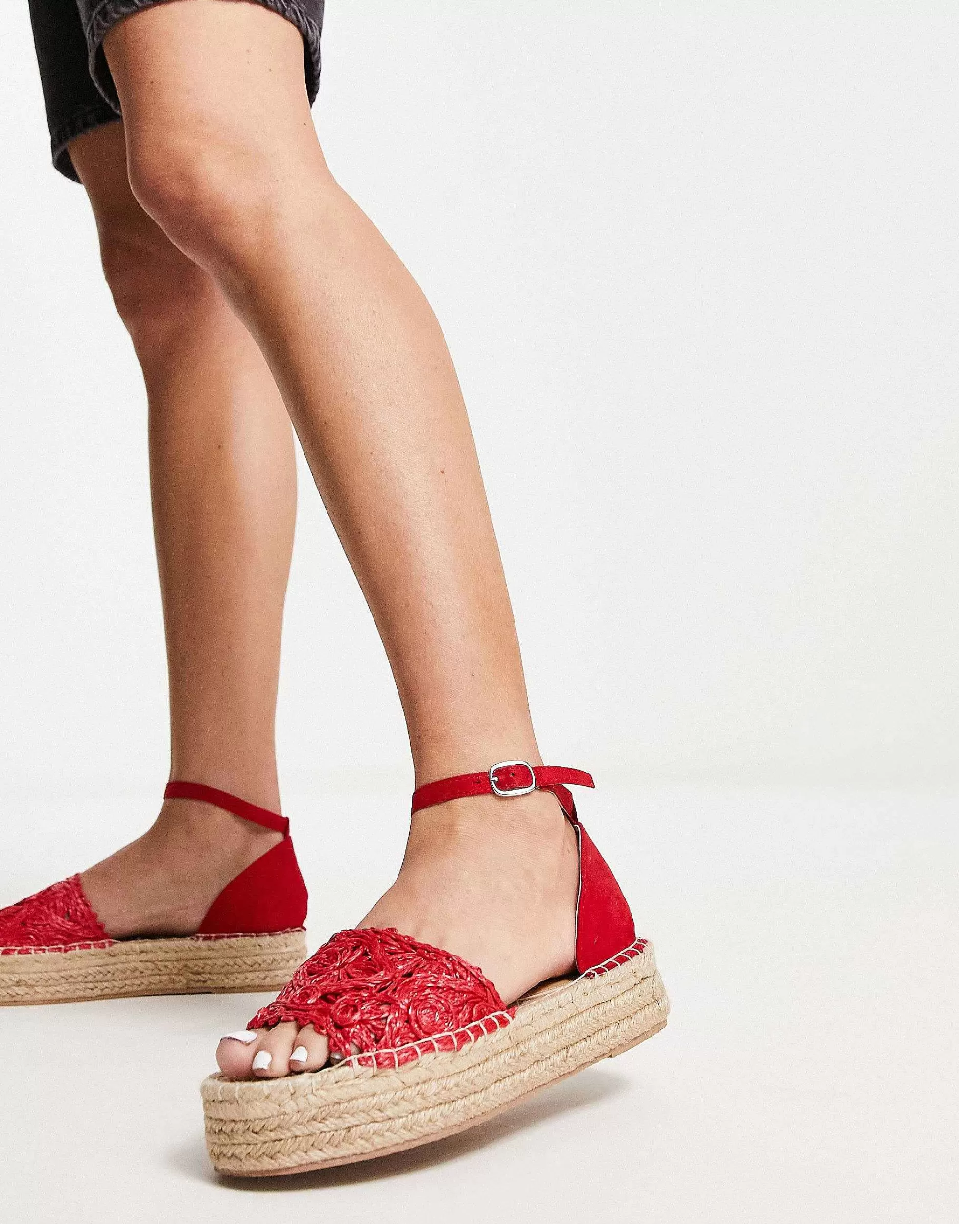 Women South Beach Woven Flatform Espadrille Sandal In