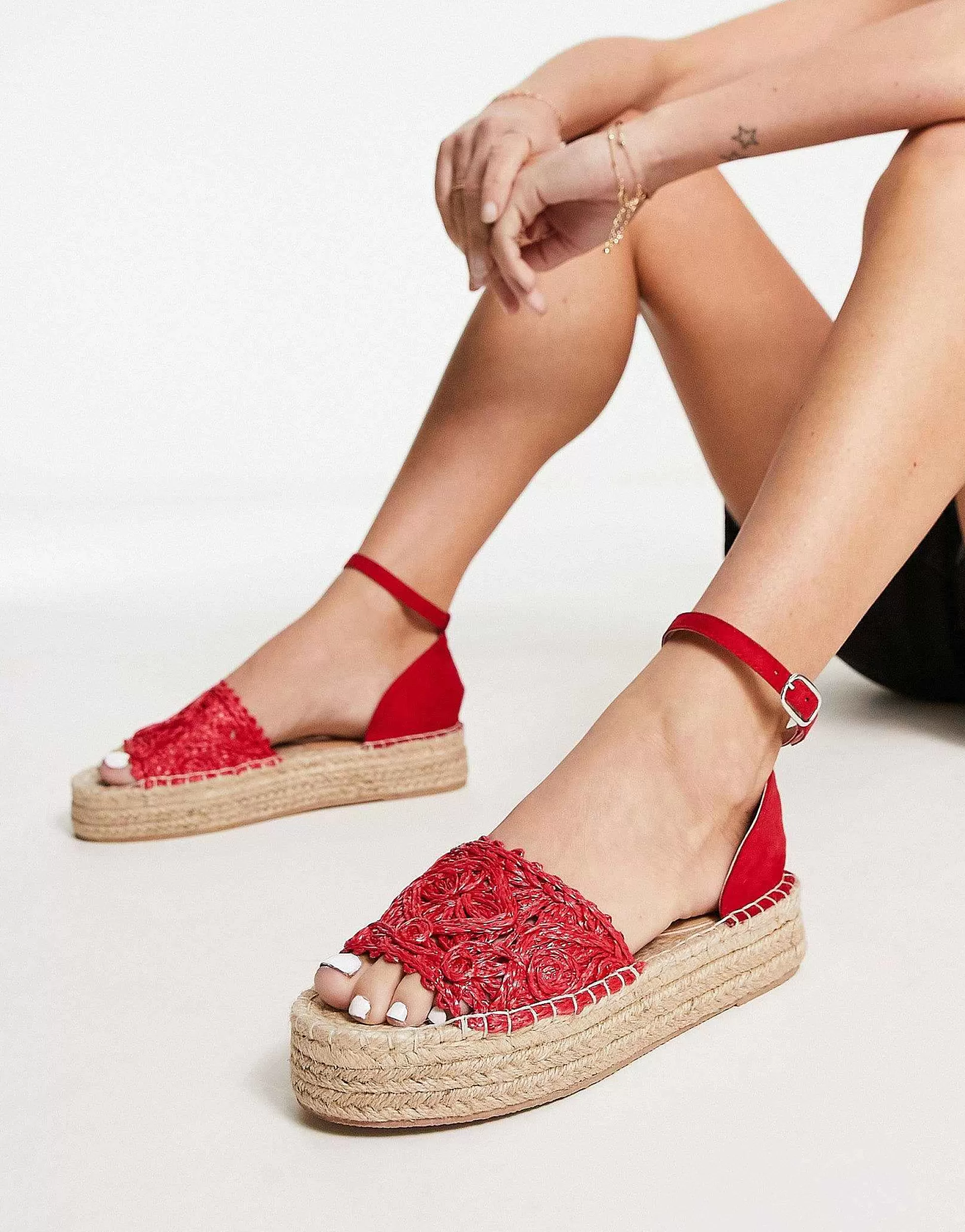 Women South Beach Woven Flatform Espadrille Sandal In