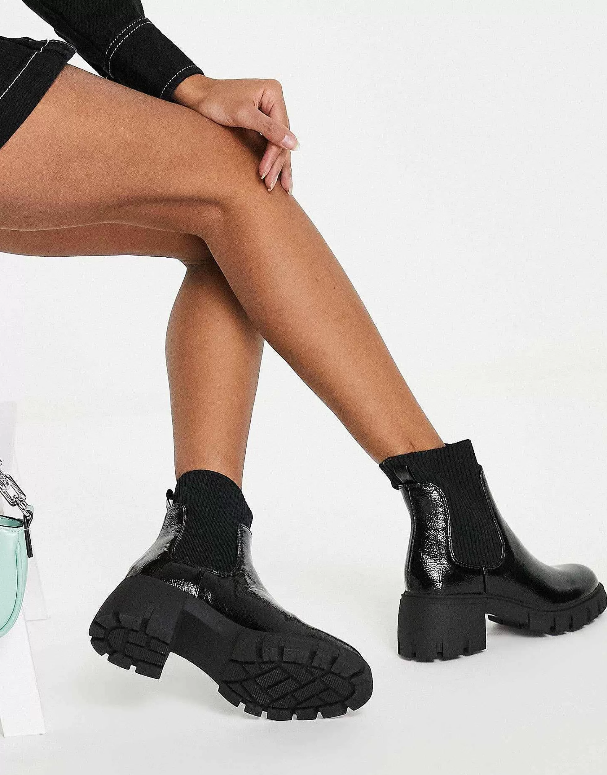 Women Steve Madden Halton Refined Heeled Chelsea With Chunky Soles In
