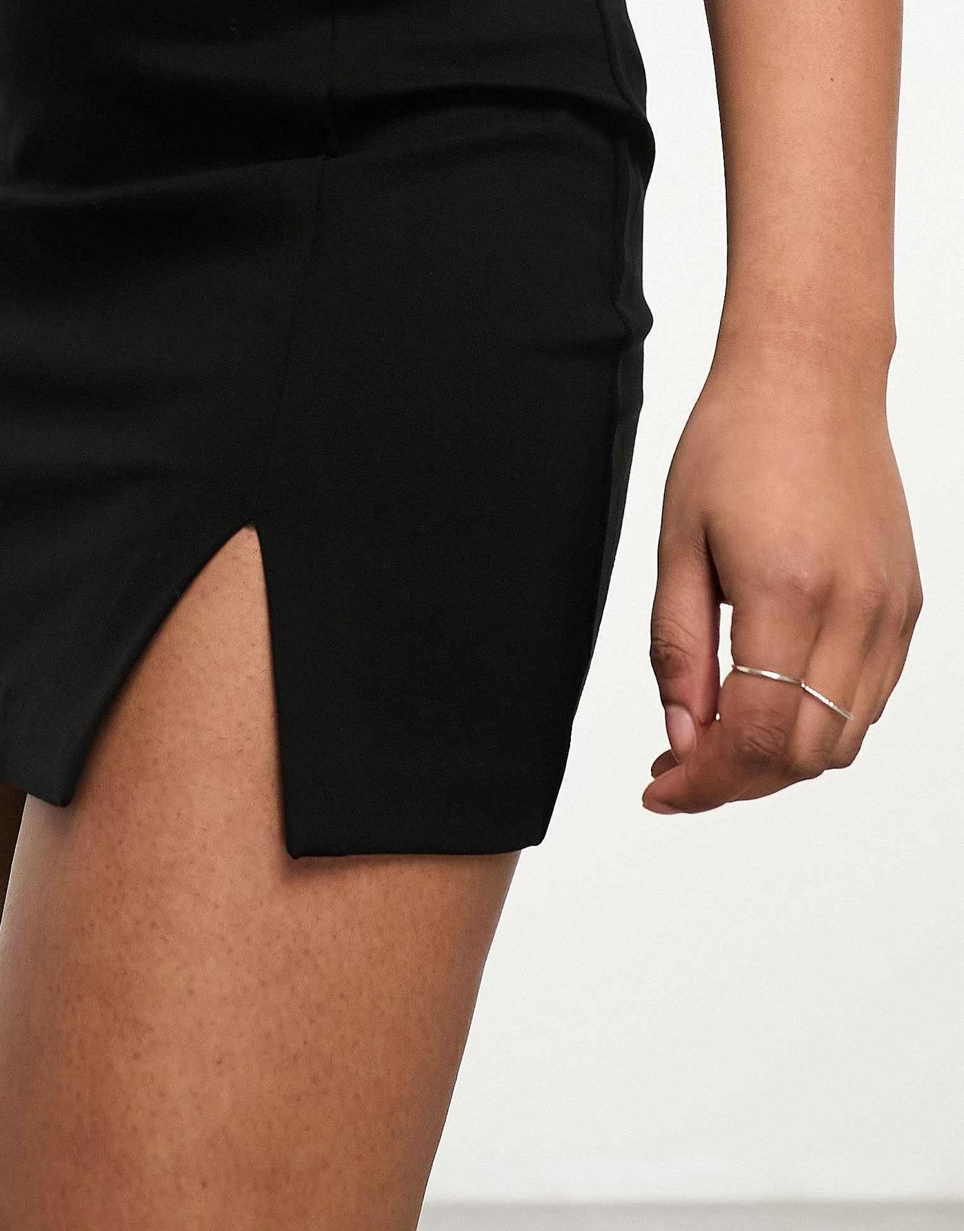 Women Stradivarius Mini Skirt With Split Hem In