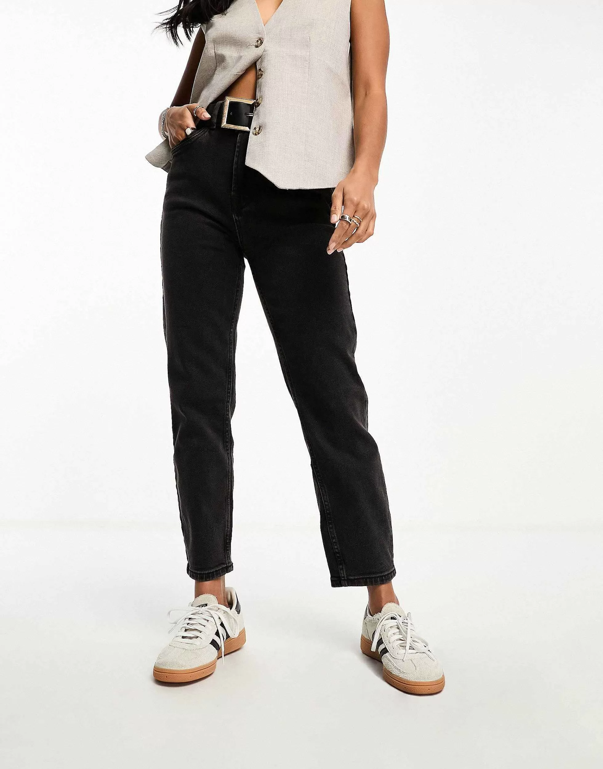 Women Stradivarius Petite Slim Mom Jean With Stretch In