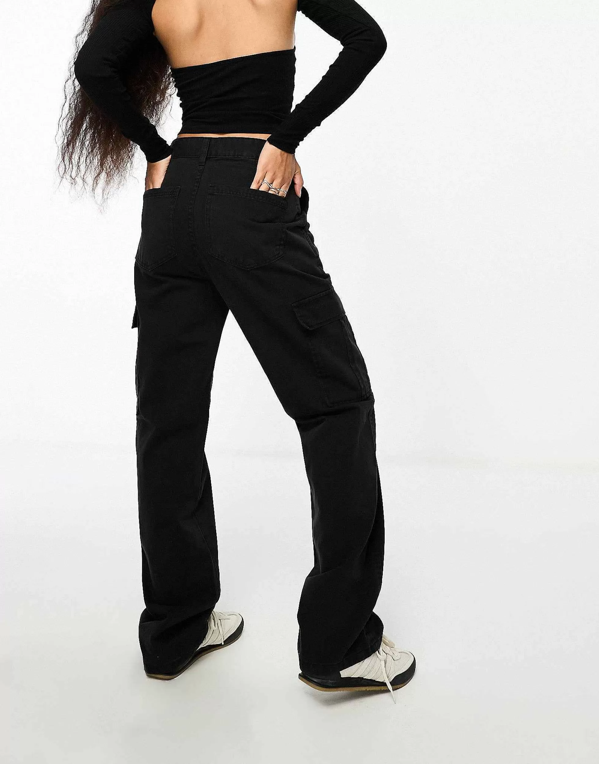 Women Stradivarius Petite Straight Leg Cargo Trouser In