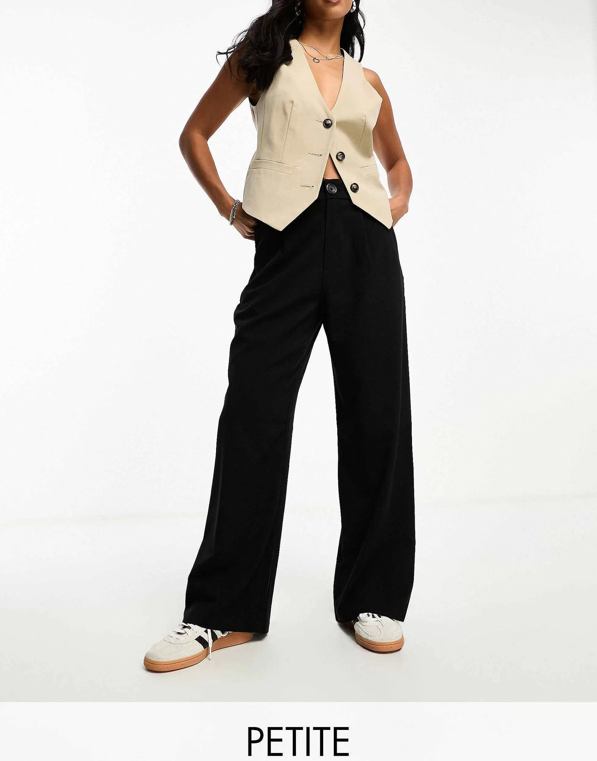 Women Stradivarius Petite Tailored Wide Leg Trouser In