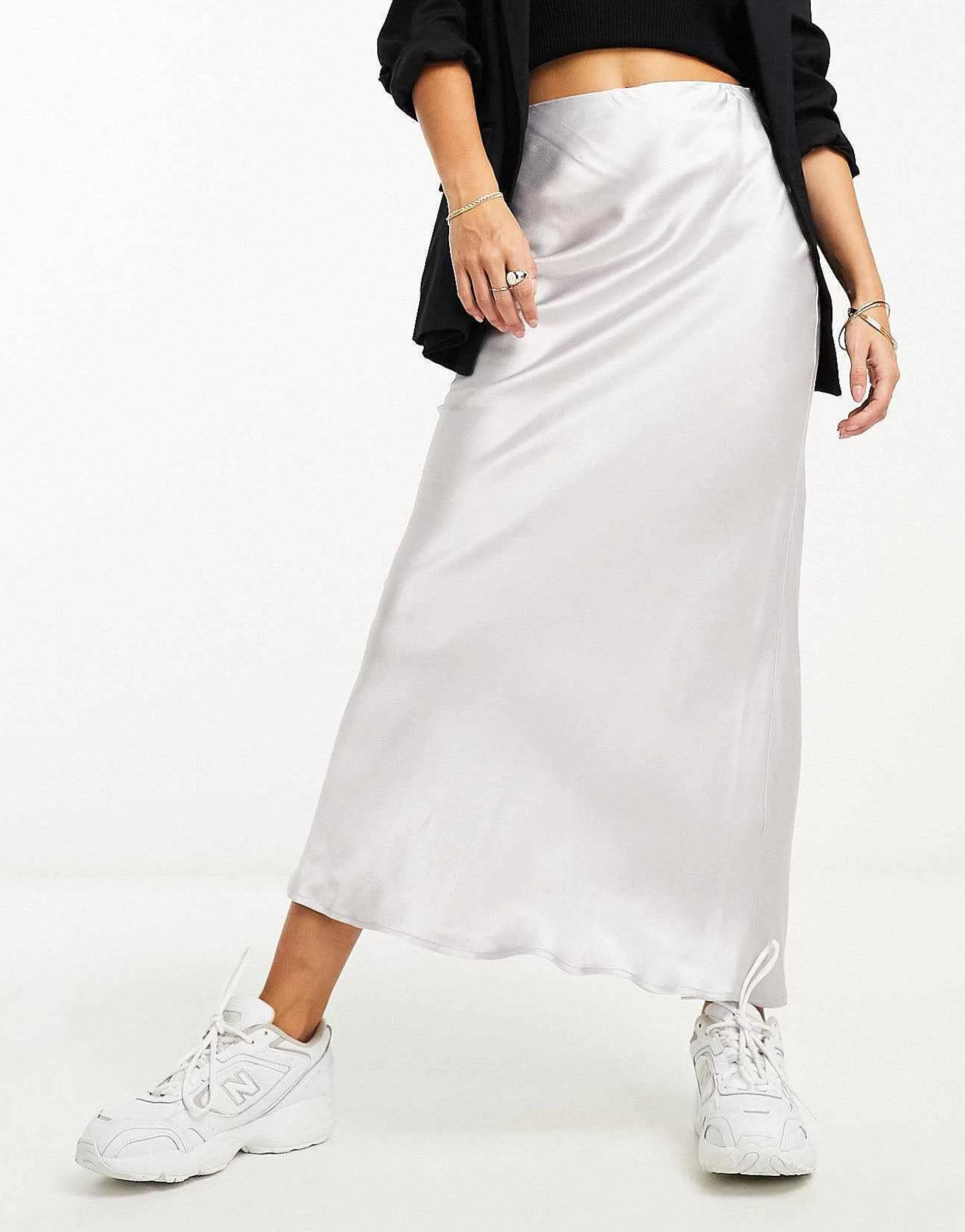 Women Stradivarius Satin Midi Slip Skirt In