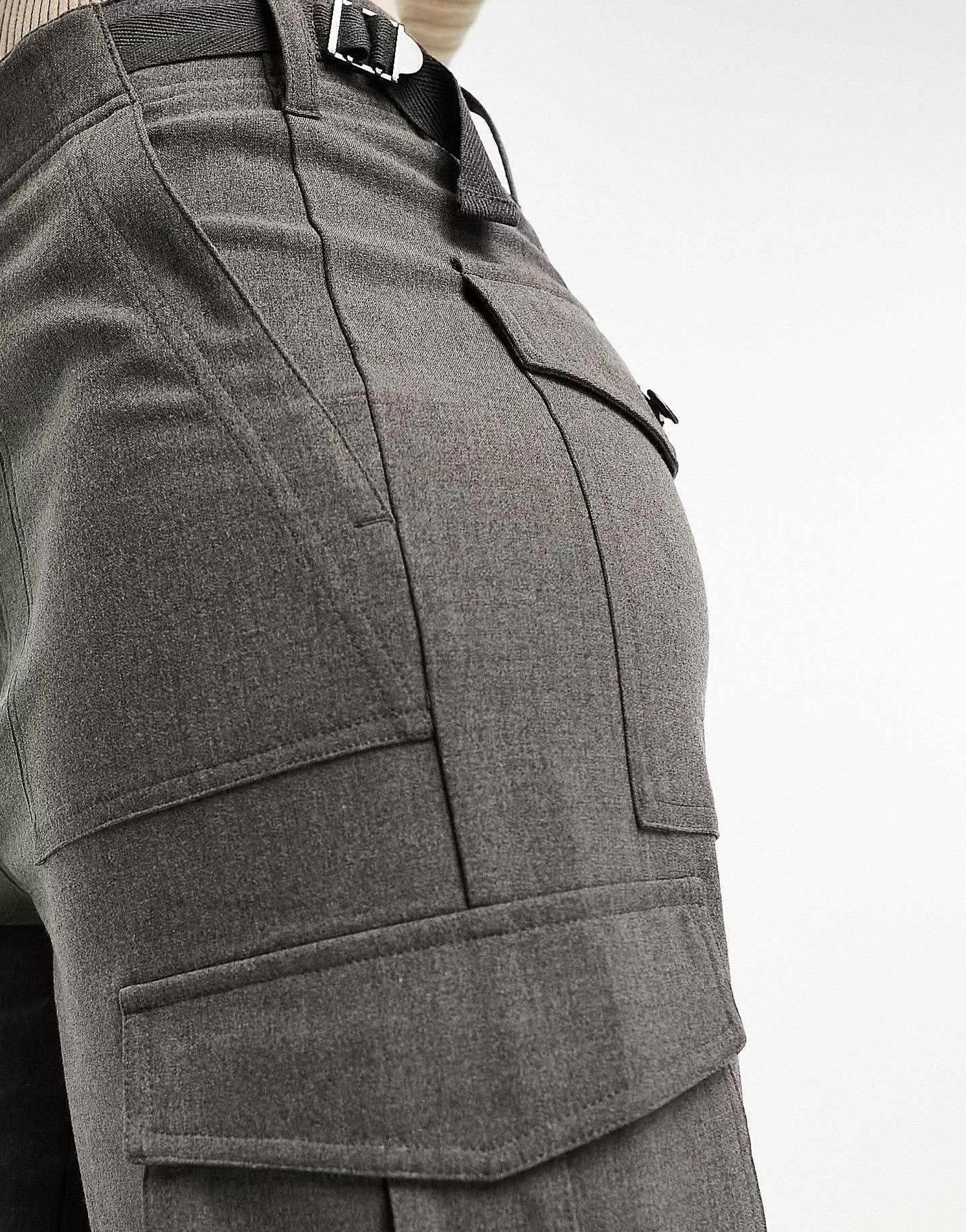Women Stradivarius Tailored Adjustable Waist Cargo In