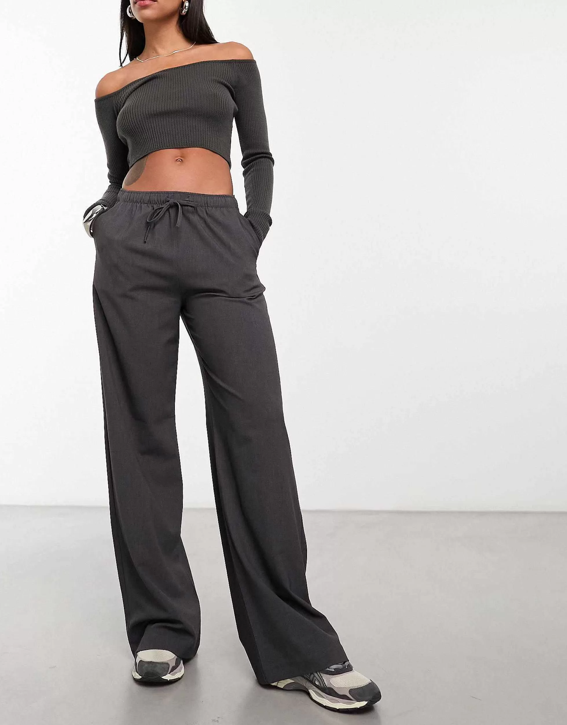 Women Stradivarius Tailored Pull On Trouser In