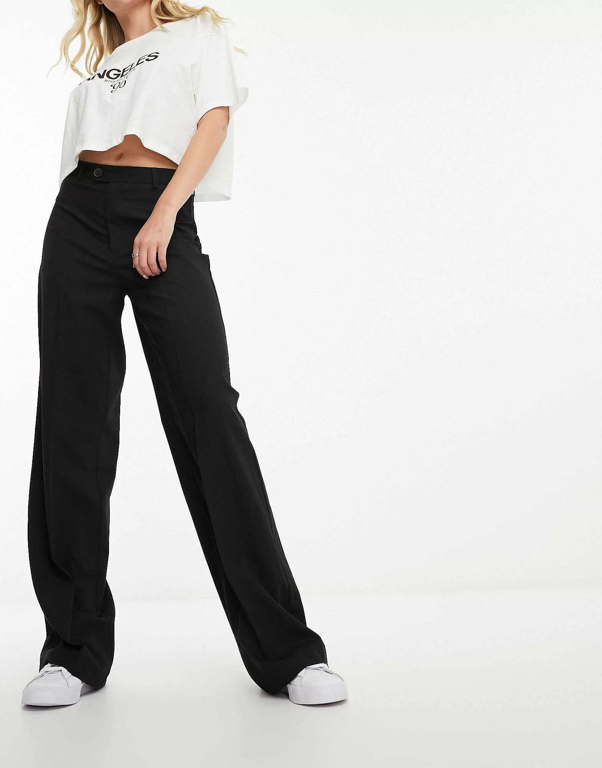 Women Stradivarius Tailored Straight Leg Trouser In