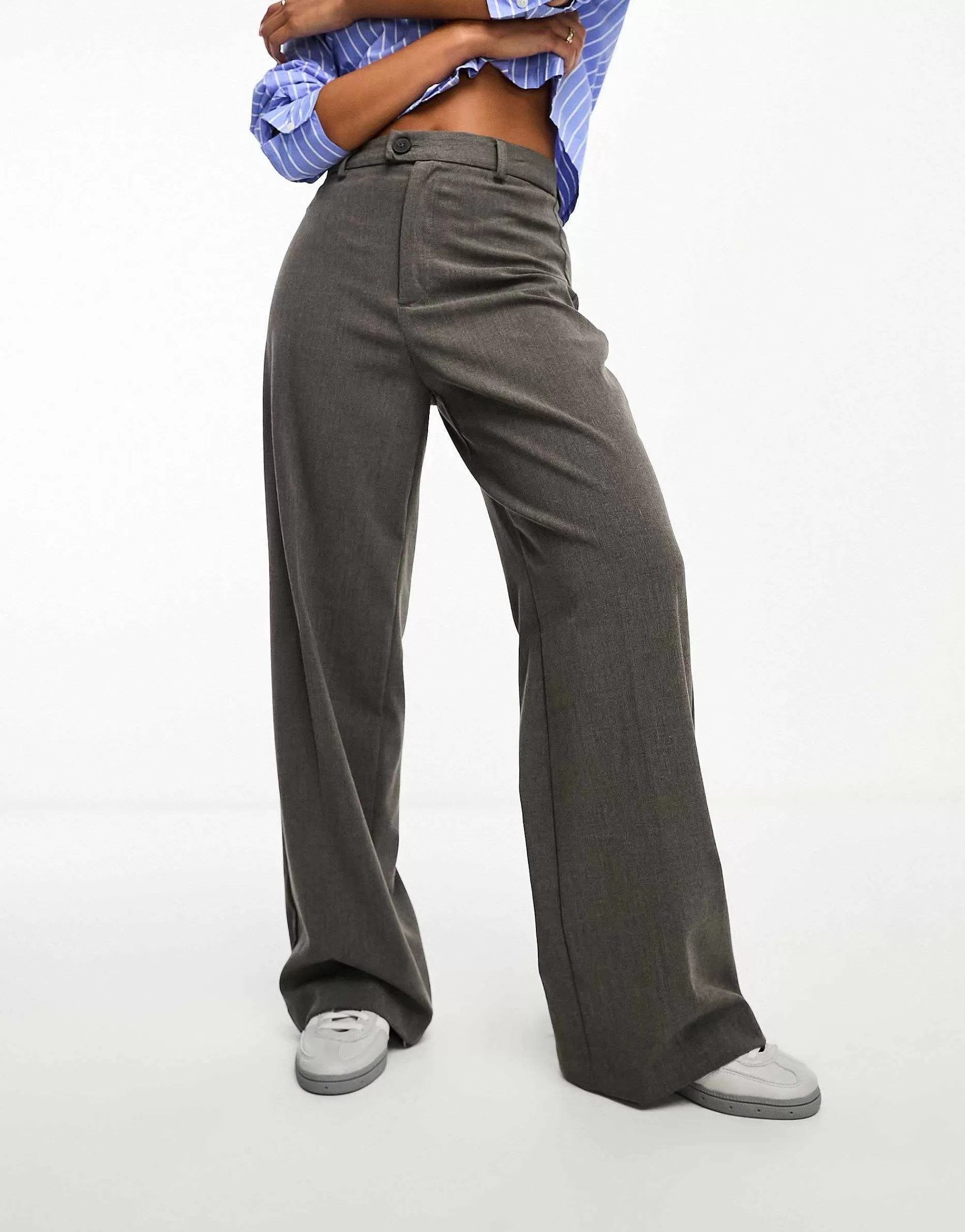 Women Stradivarius Tailored Straight Trouser In Dark