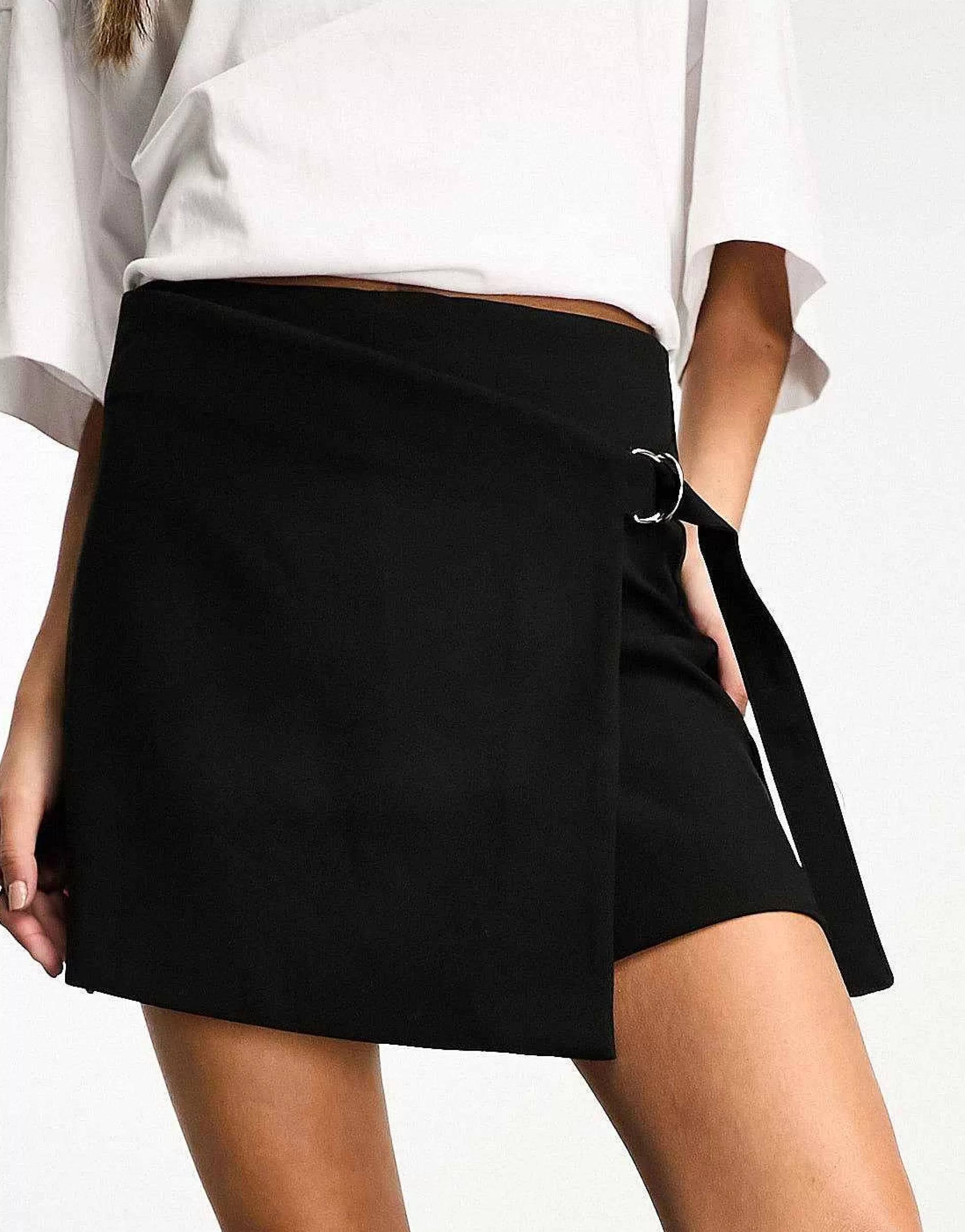 Women Stradivarius Tailored Wrap Skort In