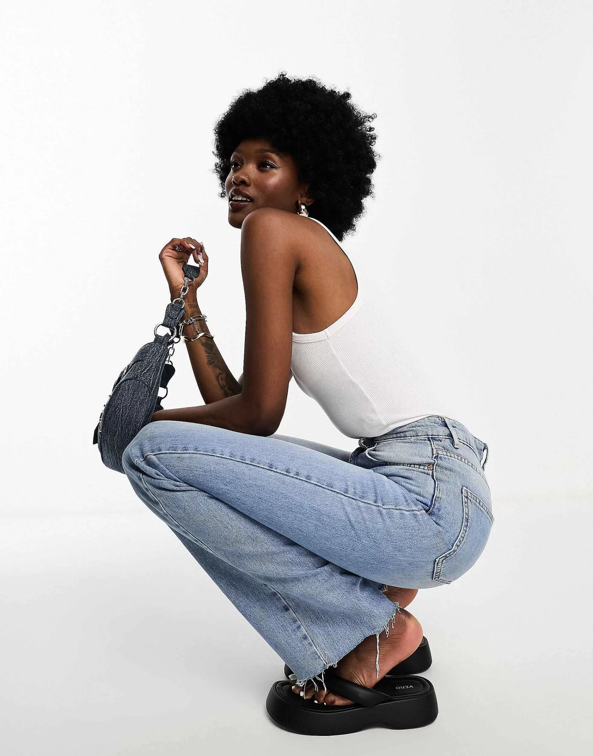 Women Stradivarius Tall 90S Dad Jean In Vintage