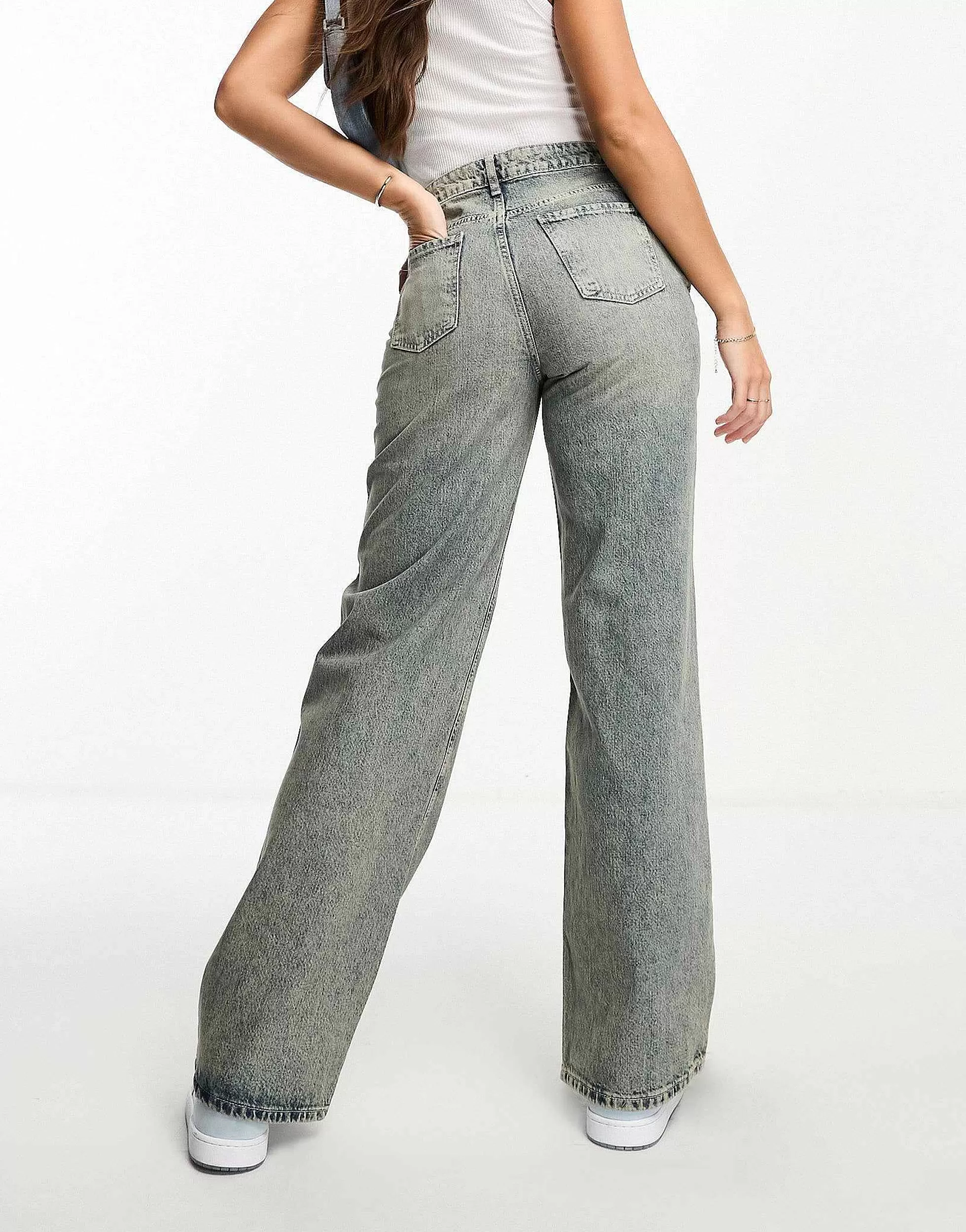 Women Stradivarius Tall Str Baggy Jean In Vintage Wash