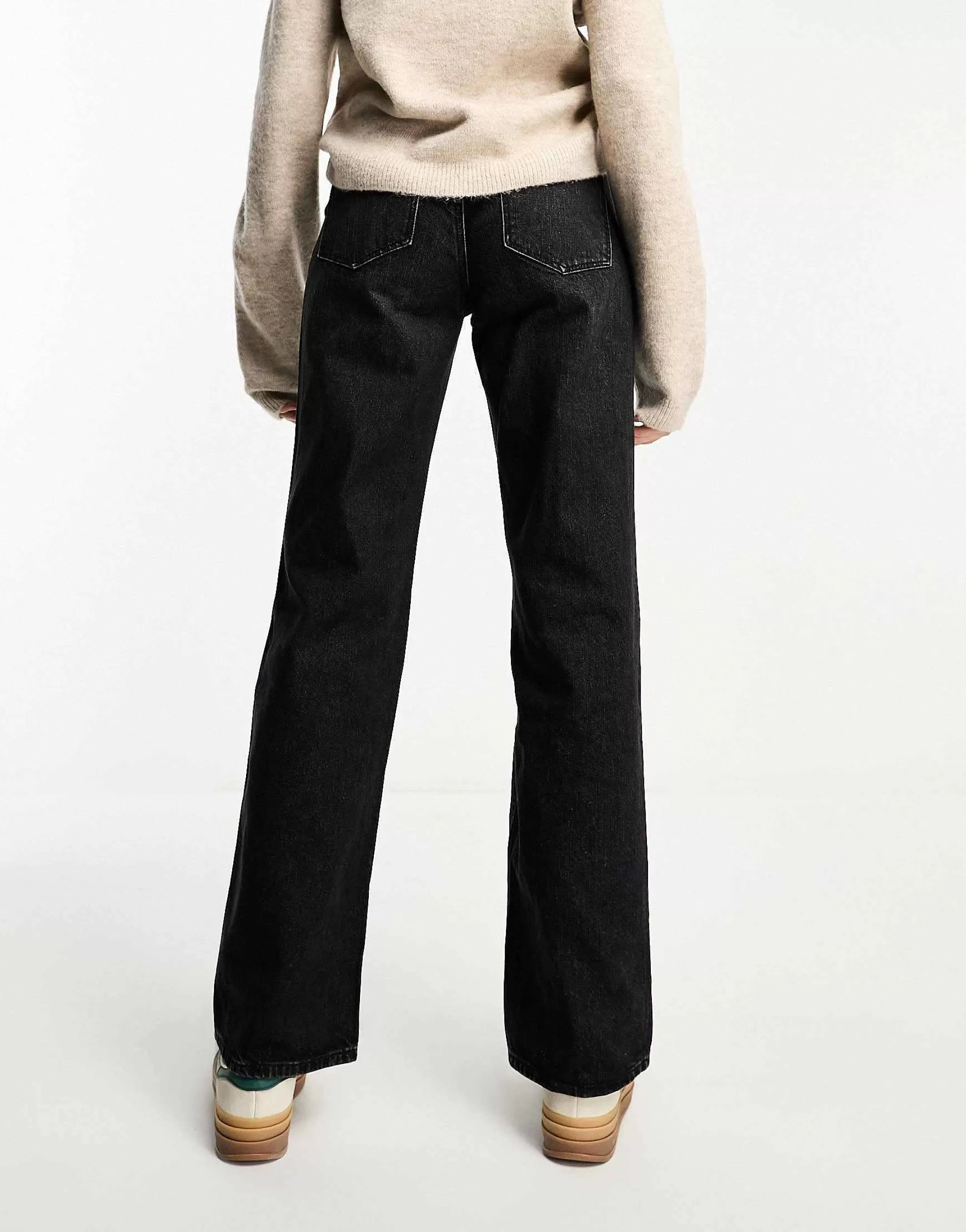 Women Stradivarius Tall Wide Leg Dad Jean In Wash
