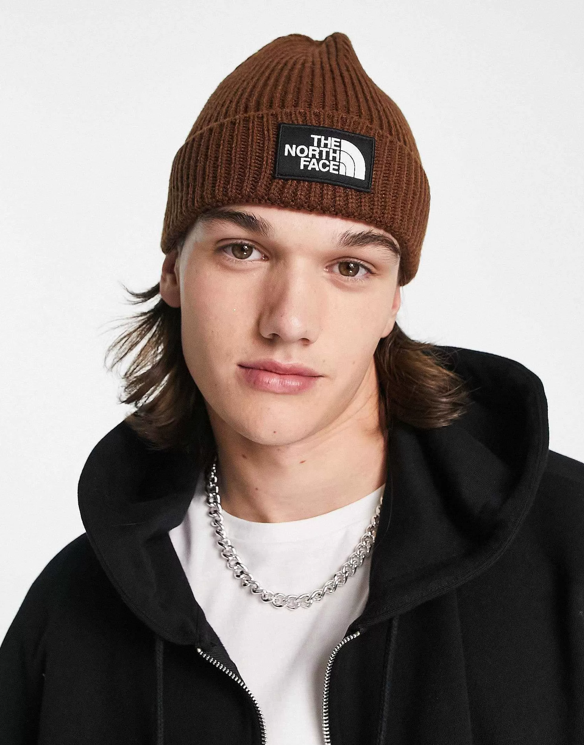 Men The North Face Box Logo Cuffed Beanie In