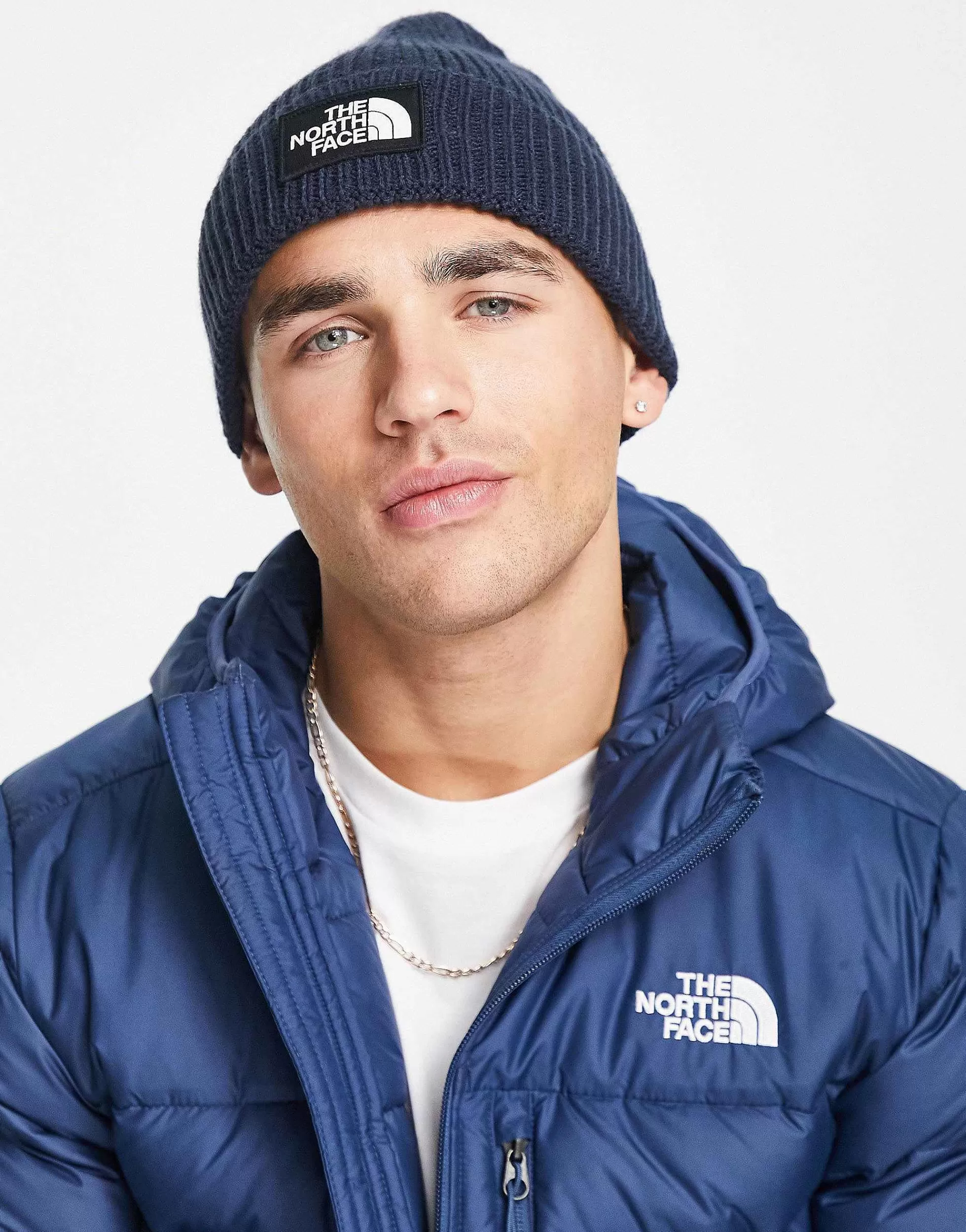 Men The North Face Box Logo Cuffed Beanie In