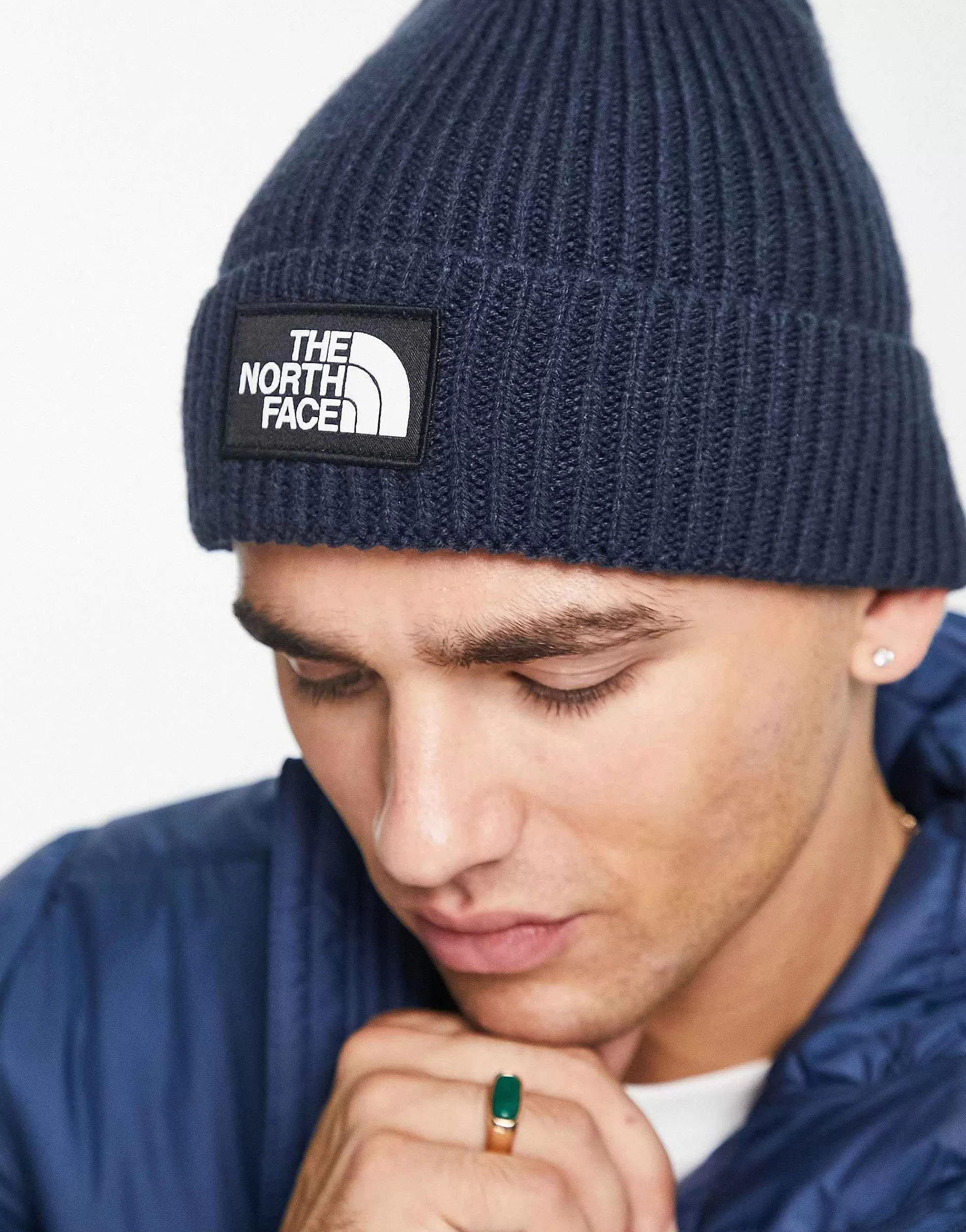Men The North Face Box Logo Cuffed Beanie In
