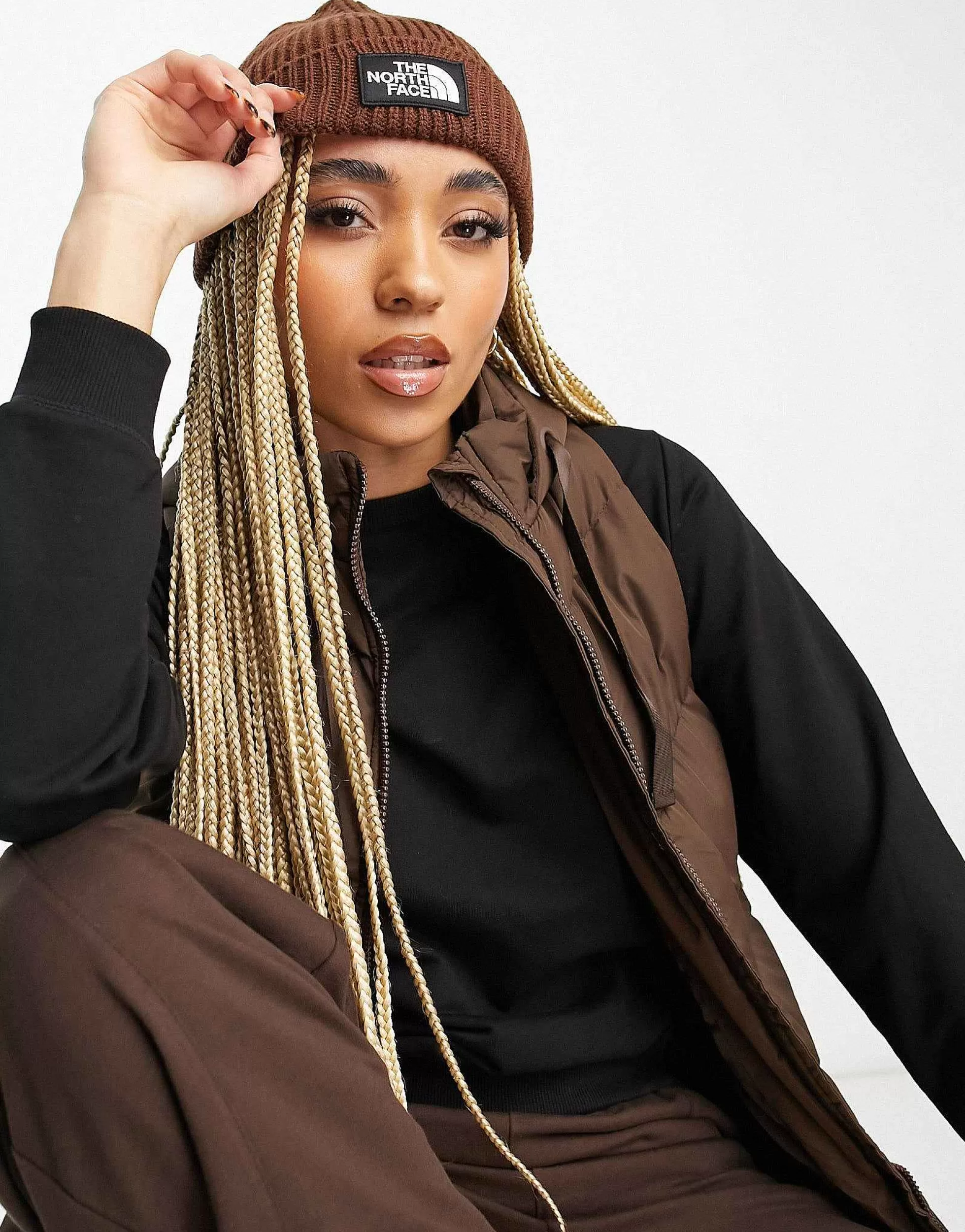 Women The North Face Tnf Logo Box Cuffed Beanie In