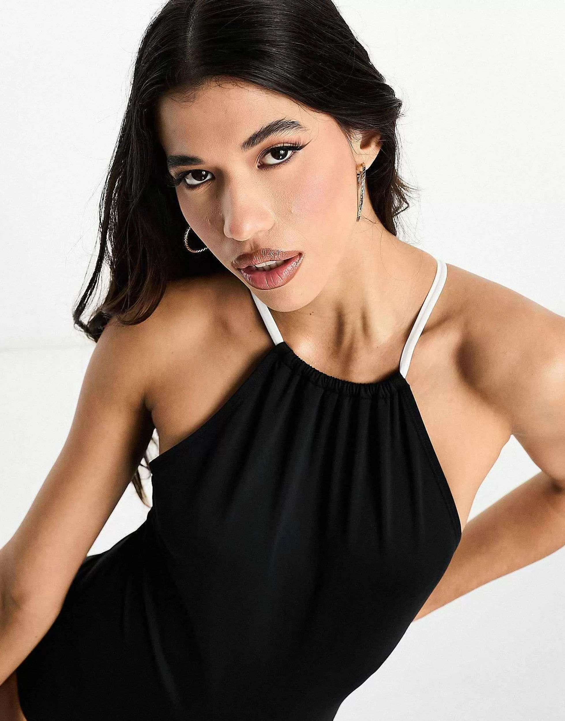 Women Threadbare Sporty High Neck Swimsuit In