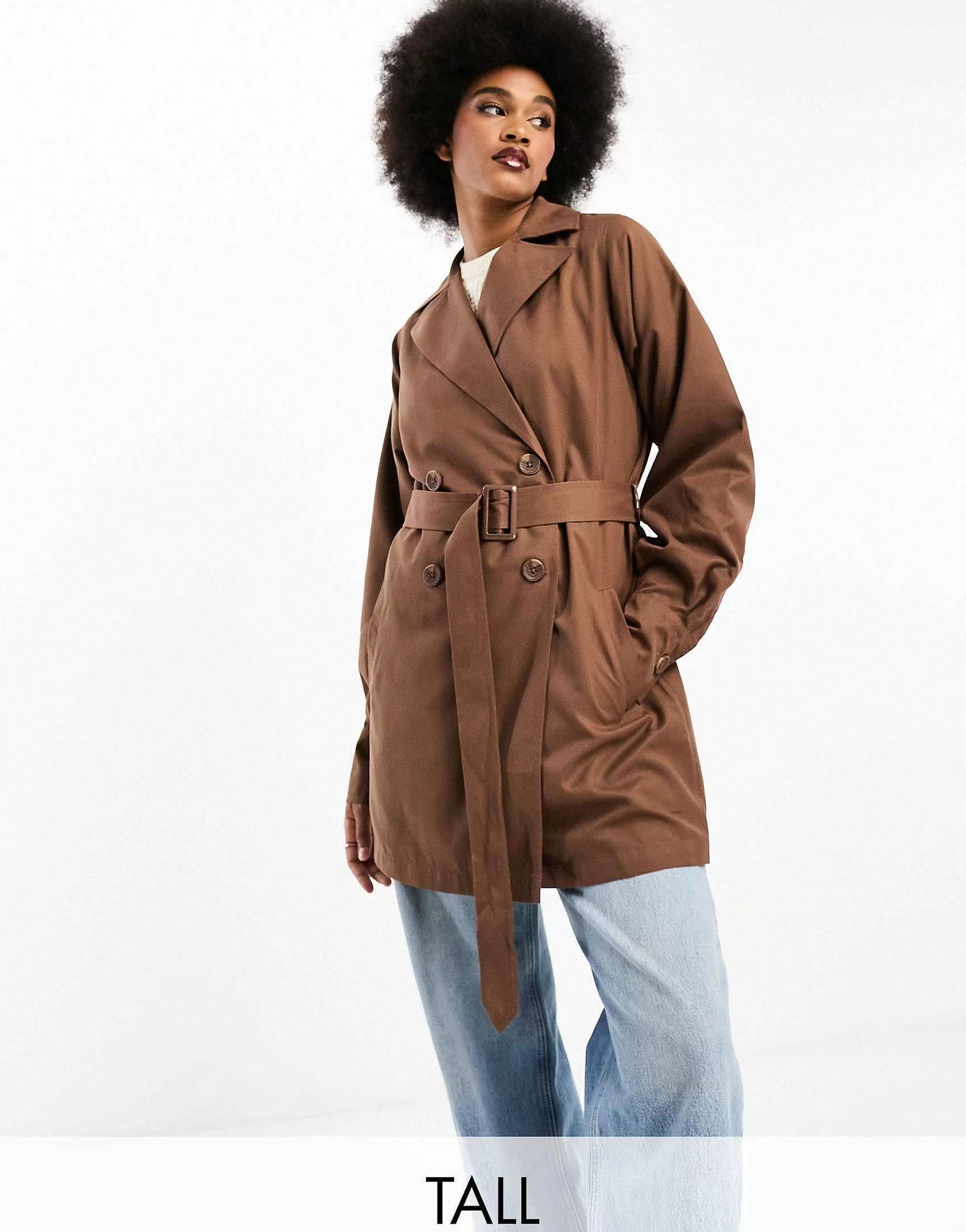 Women Threadbare Tall Lou Short Belted Trench Coat In