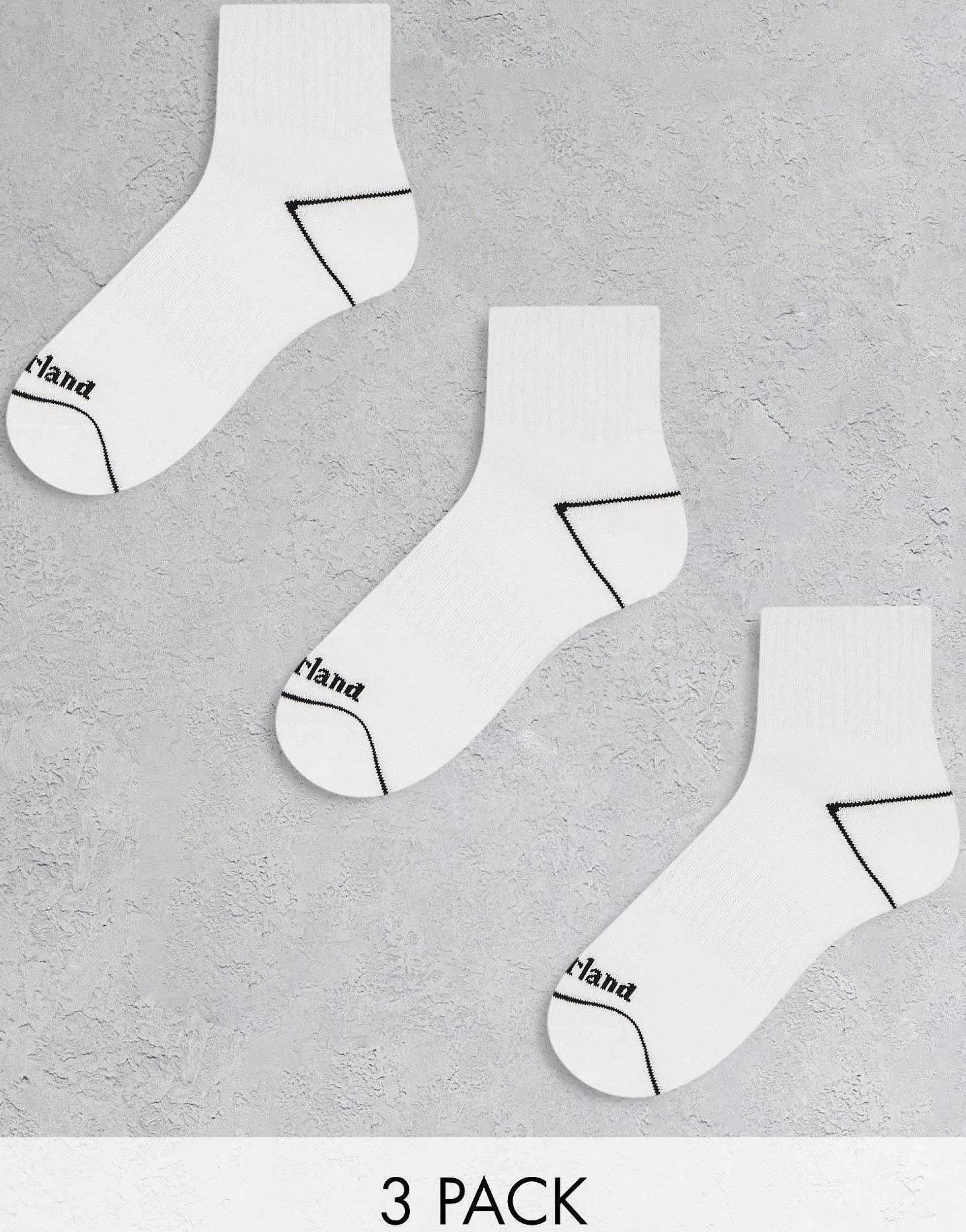 Men Timberland Bowden 3 Pack Quarter Ankle Socks In