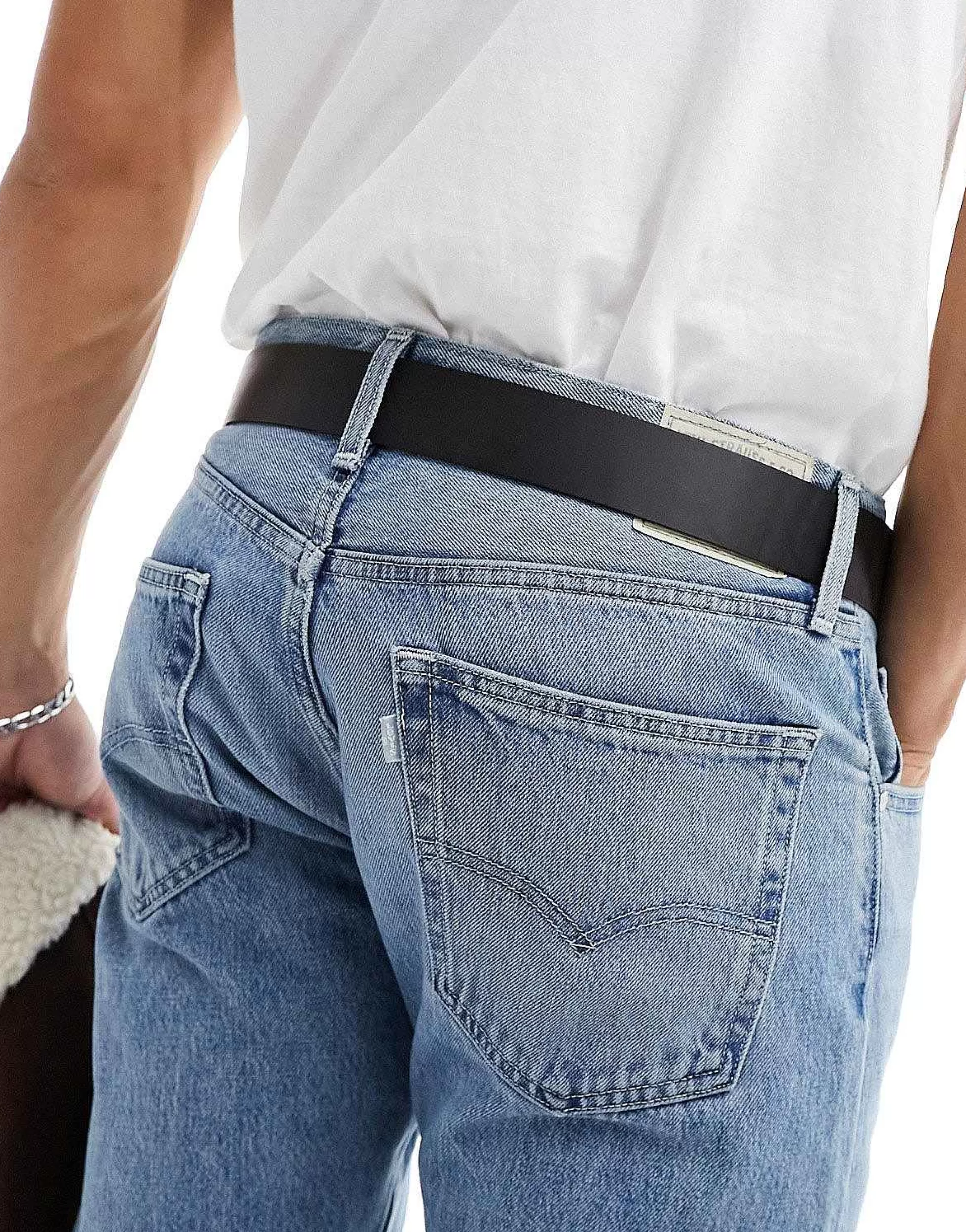 Men Timberland Leather Belt In