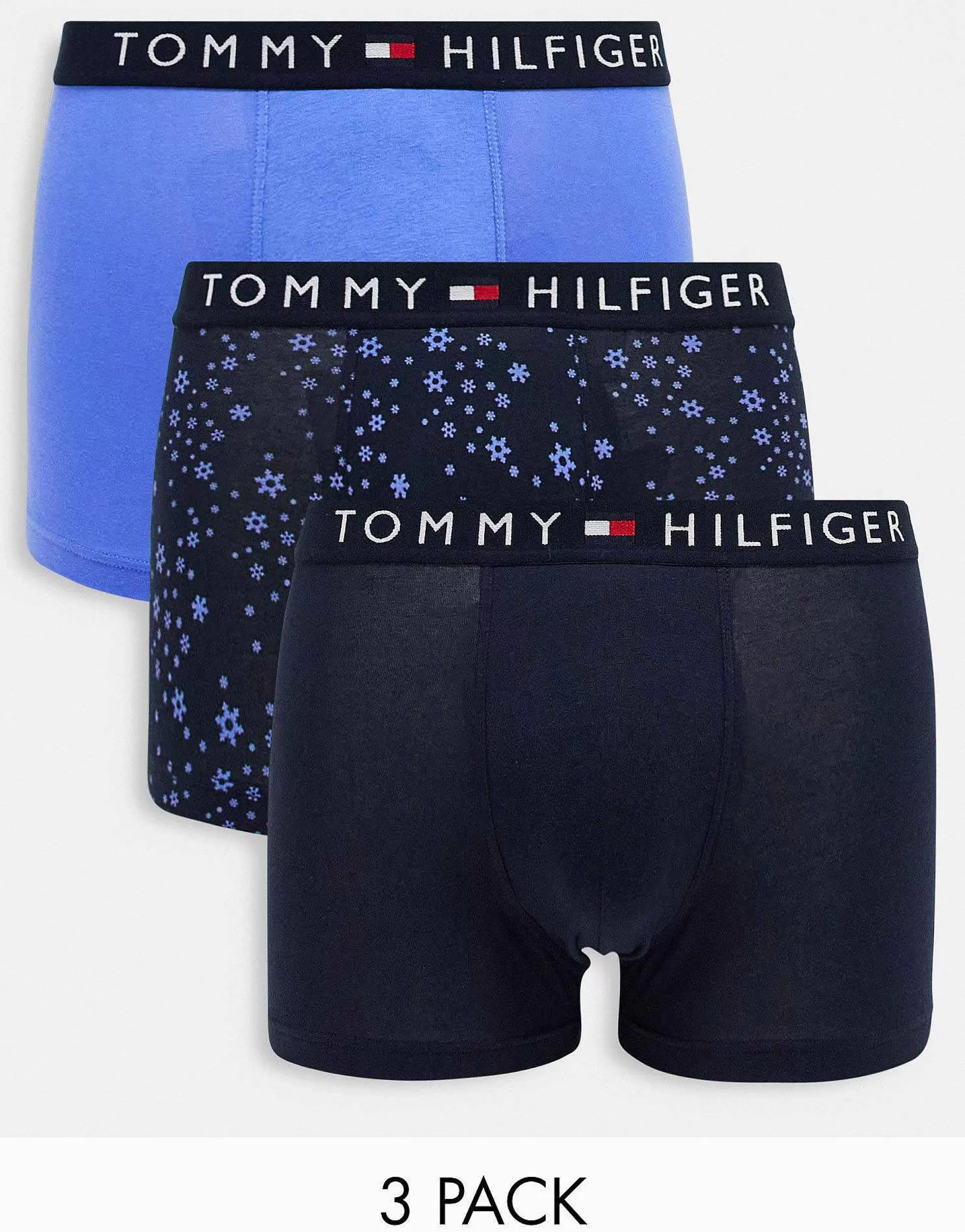 Men Tommy Hilfiger 3-Pack Trunk In Print, Navy And Bright