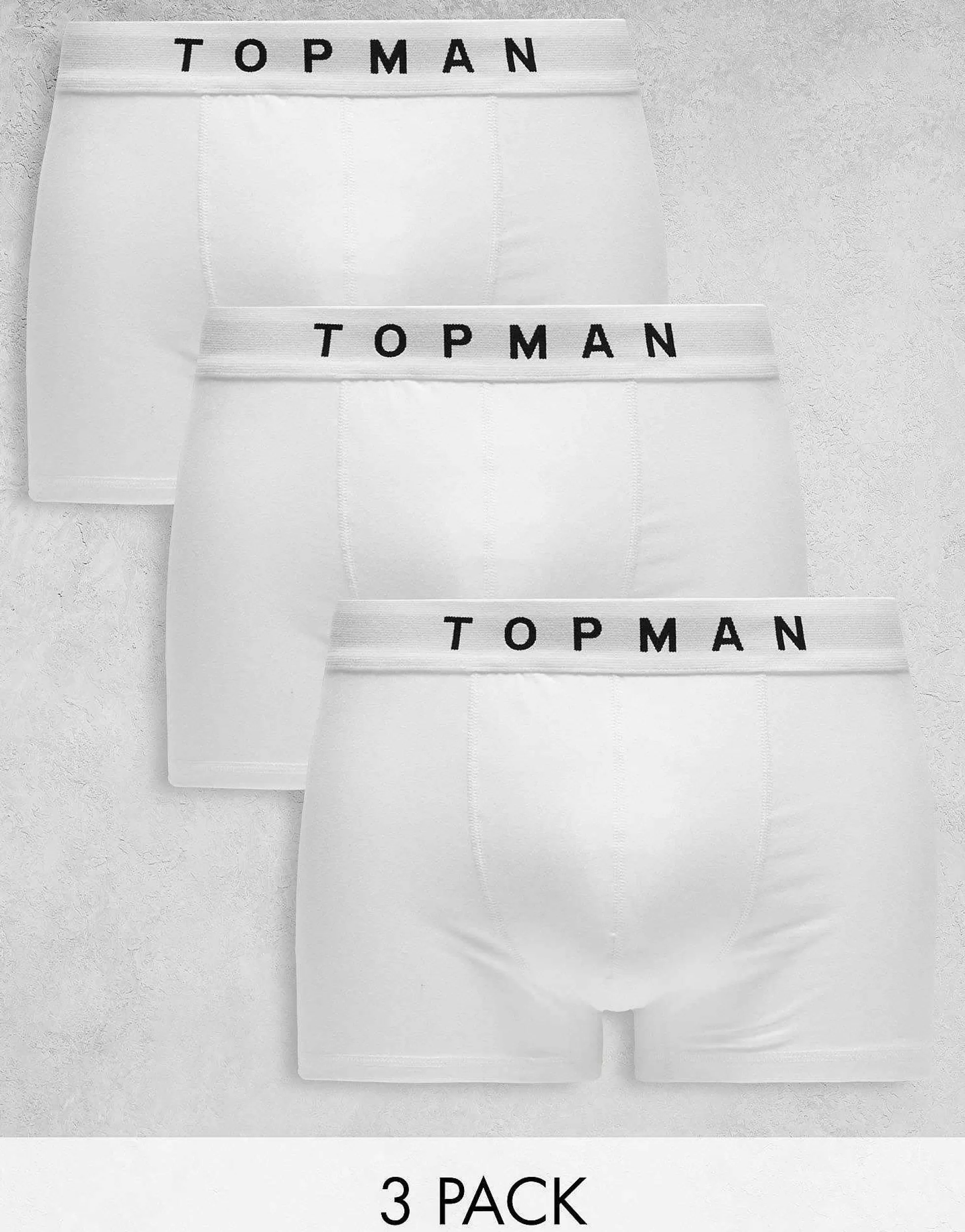 Men Topman 3 Pack Trunks In With Waistbands