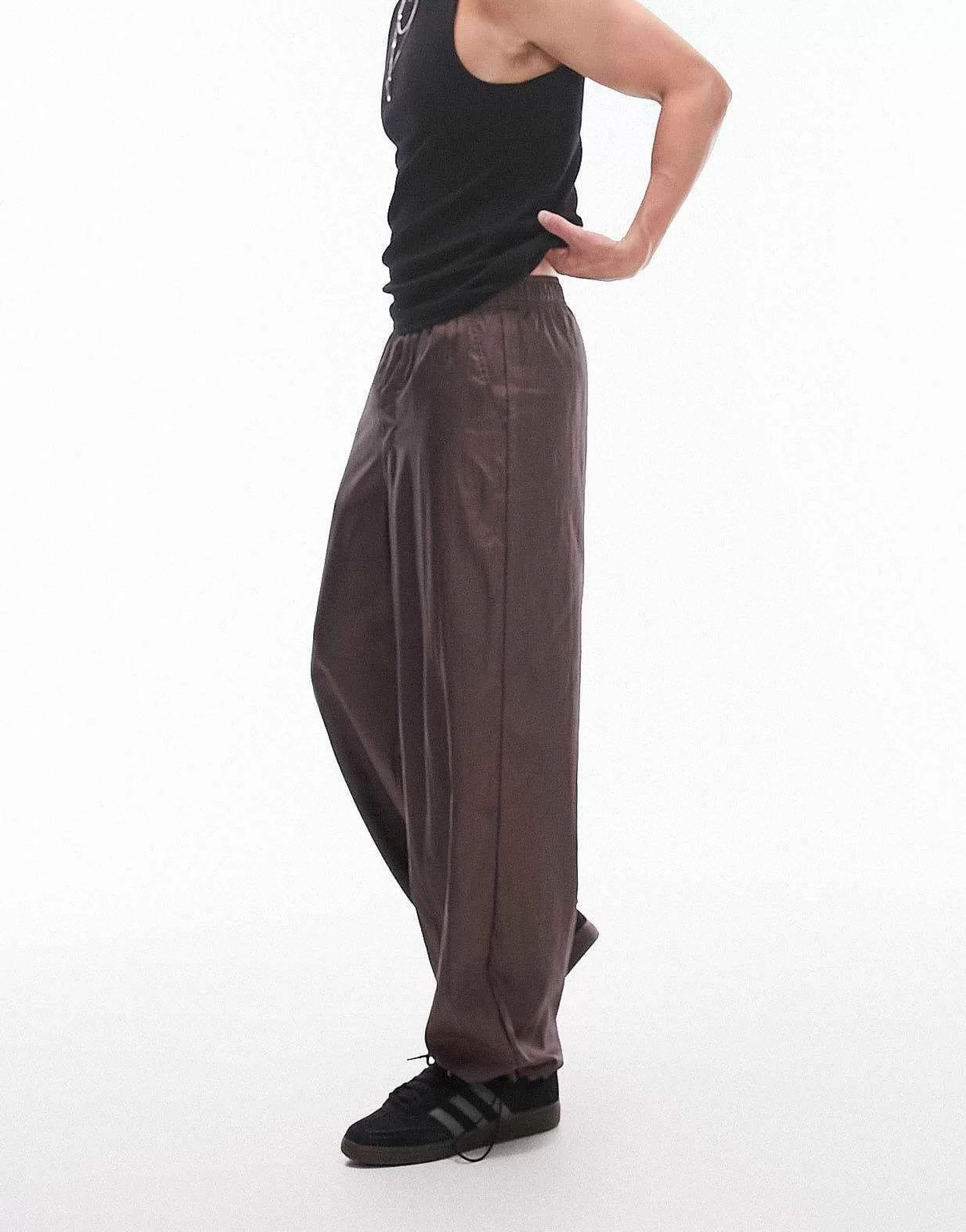 Men Topman Extreme Baggy Nylon Trousers In