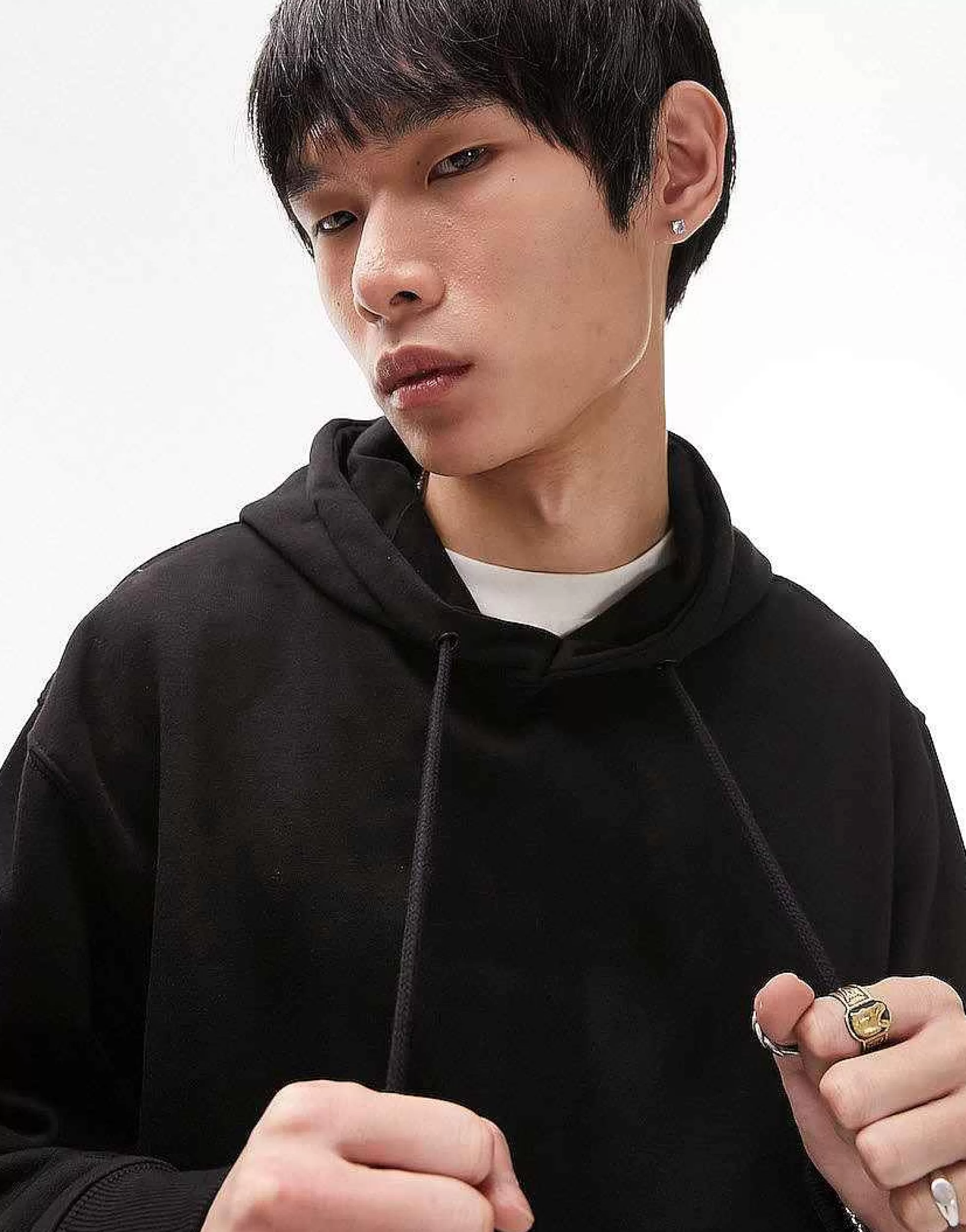 Men Topman Hoodie And Jogger In Black