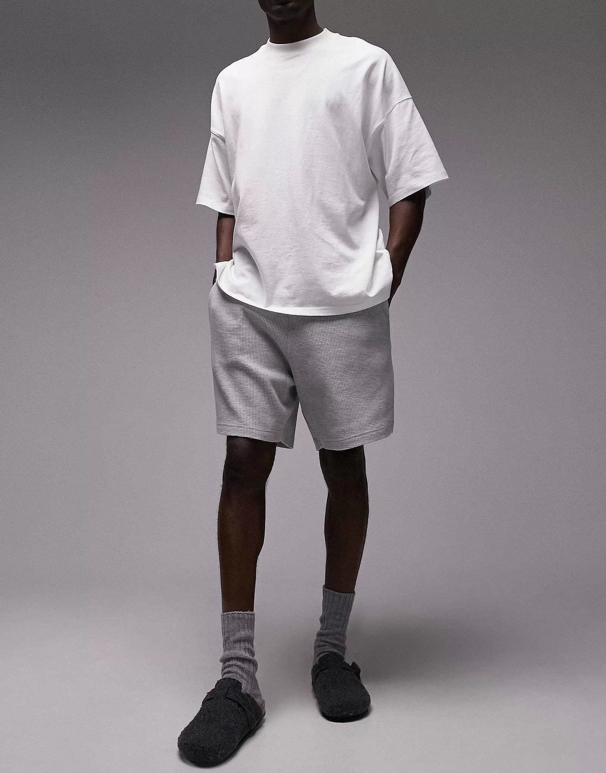 Men Topman Lounge Waffle Short In