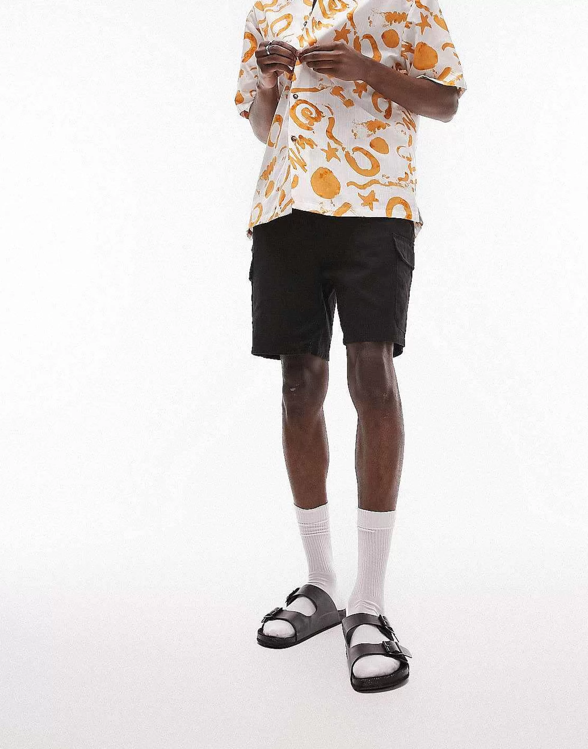 Men Topman Skinny Cargo Shorts In