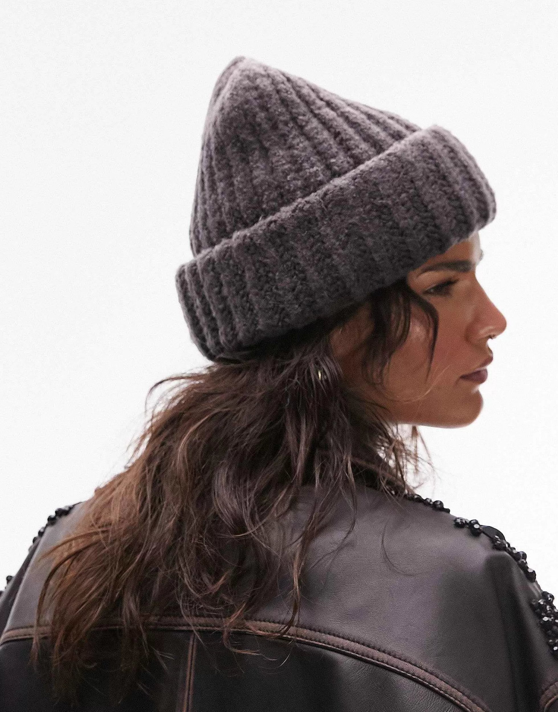 Women Topshop Brooke Chunky Ribbed Beanie In