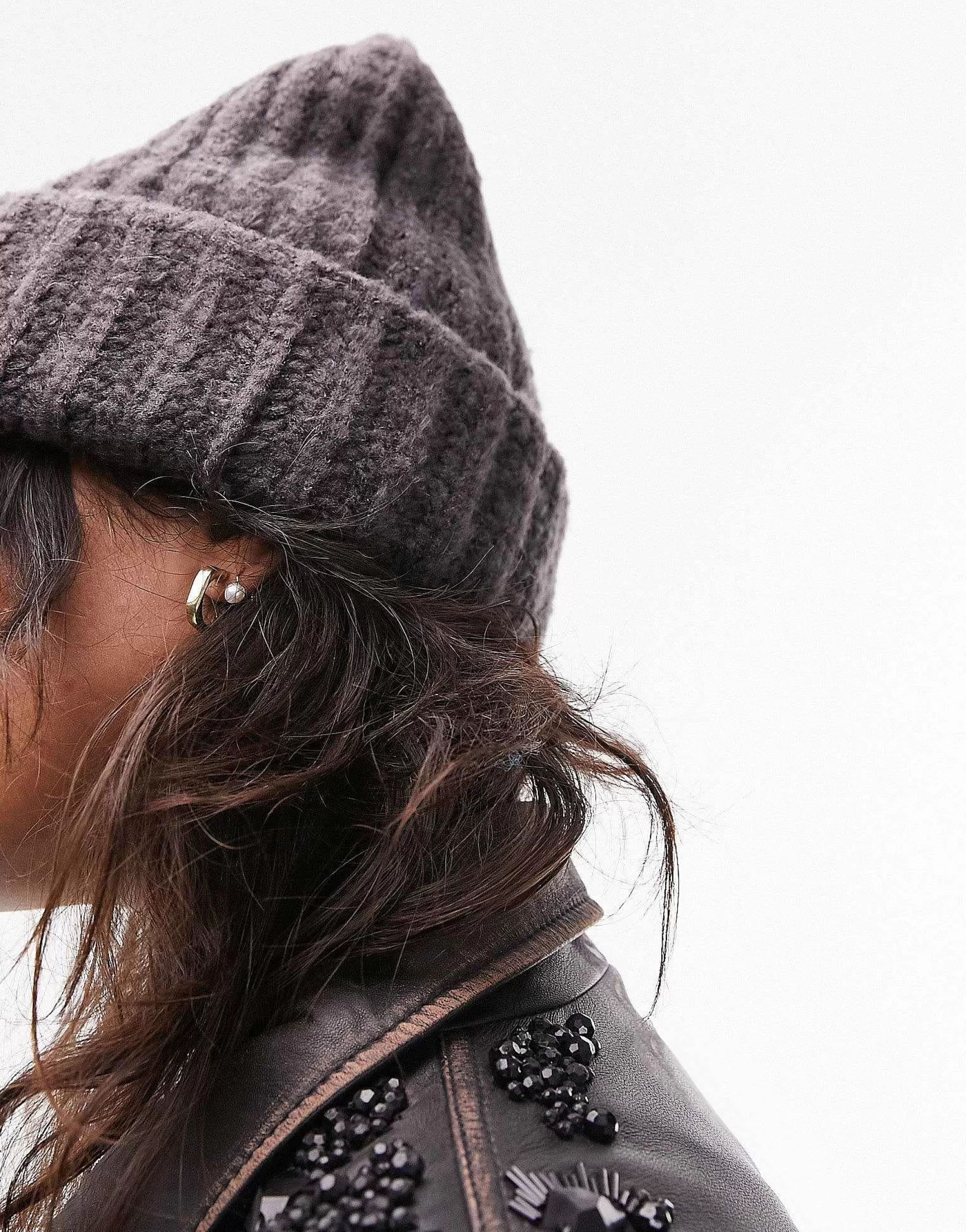 Women Topshop Brooke Chunky Ribbed Beanie In
