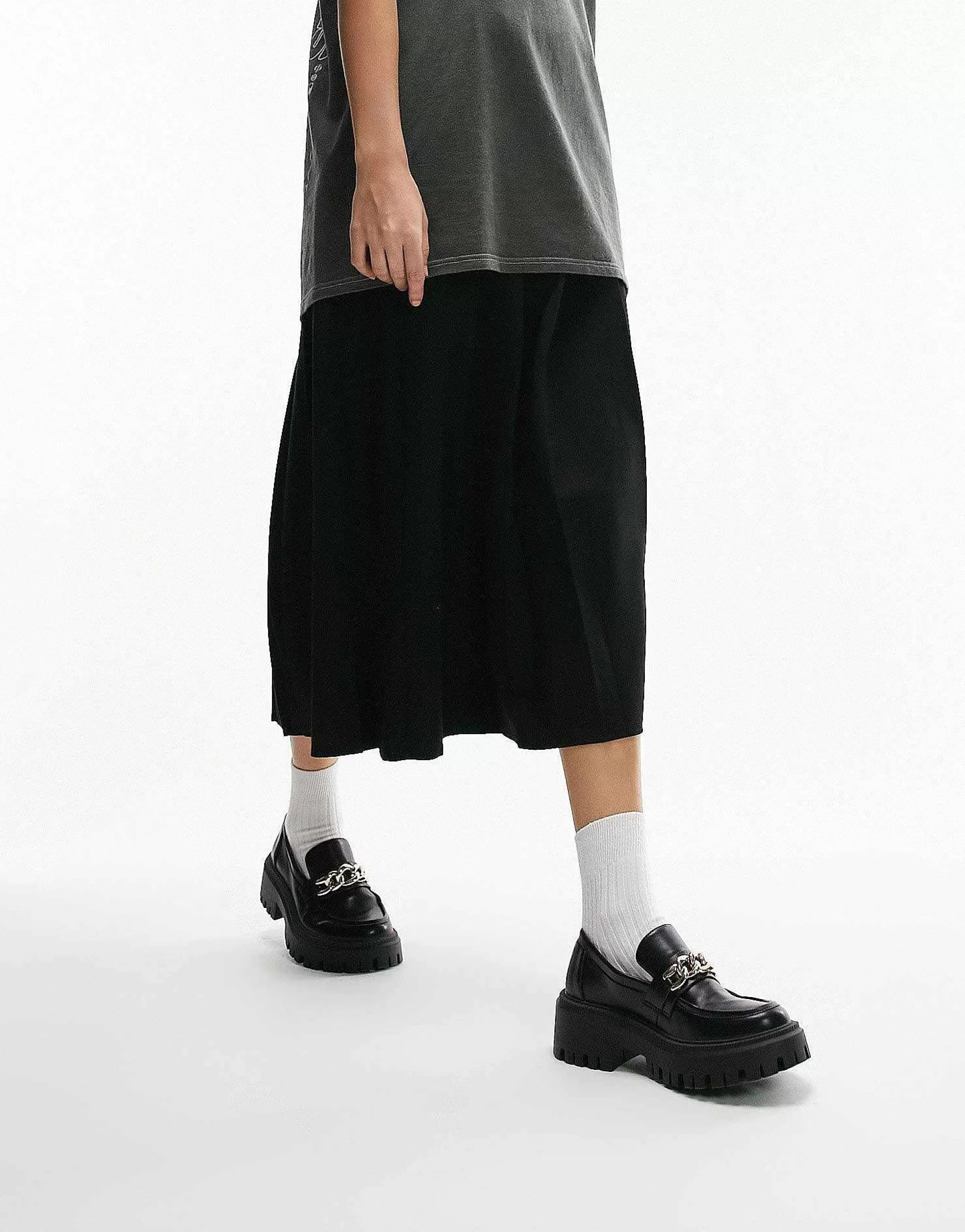 Women Topshop Charlie Chunky Loafer With Chain In