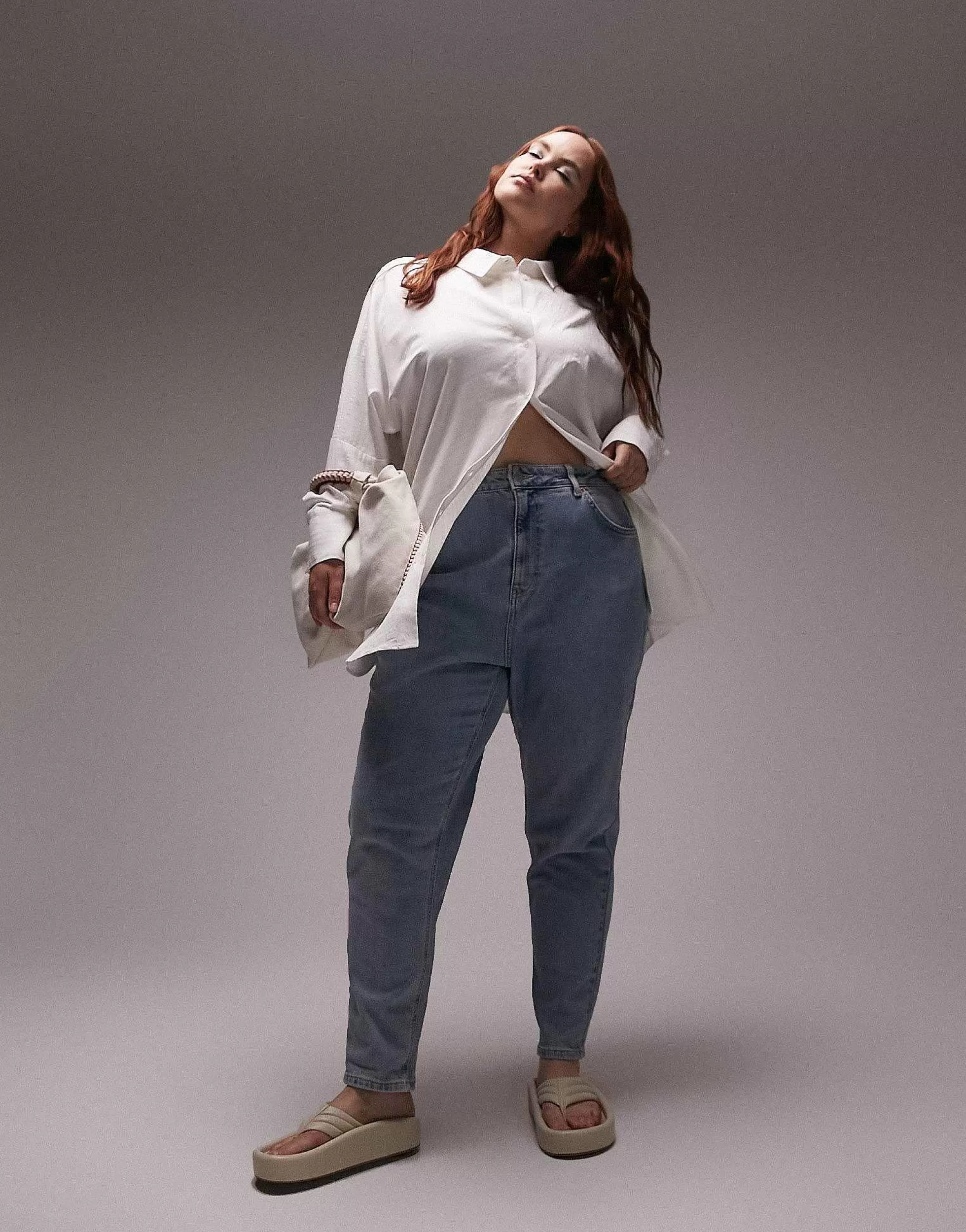 Women Topshop Curve Seersucker Shirt In