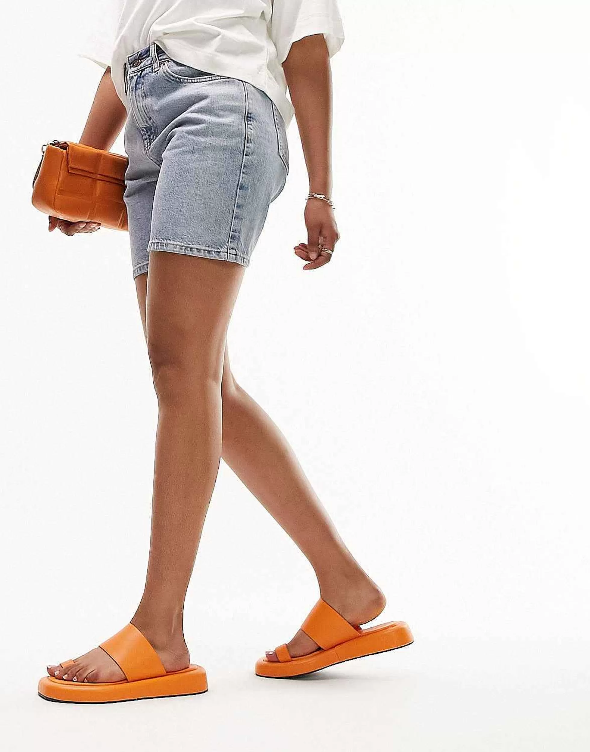 Women Topshop Georgia Flat Sandal With Toe Loop In