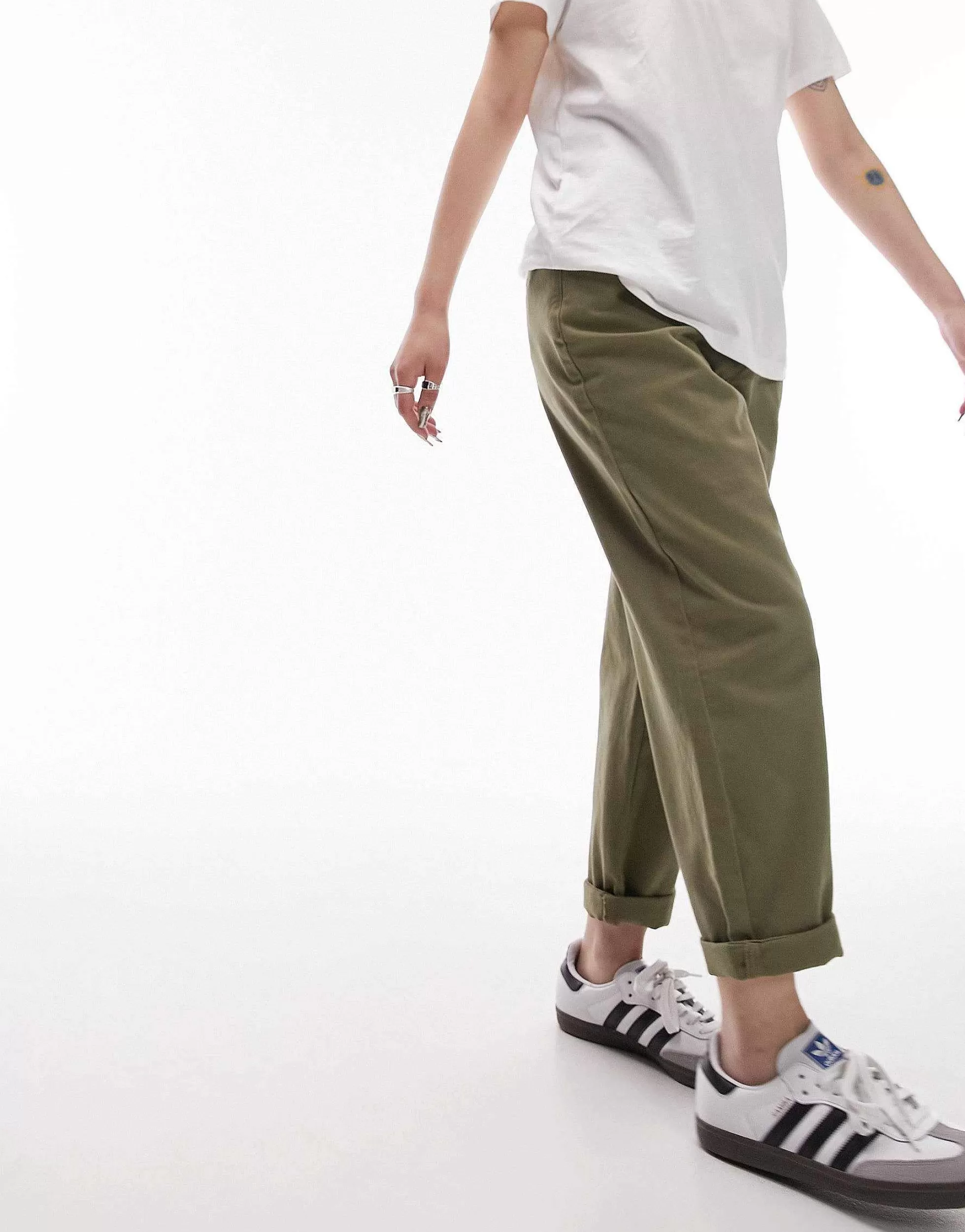 Women Topshop Petite Button Tab Peg Trouser In