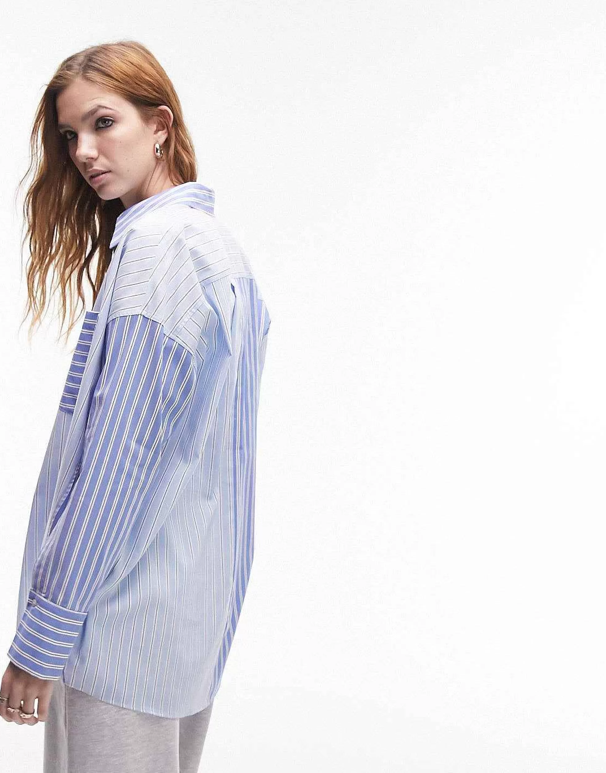 Women Topshop Stripe Mix And Match Shirt In