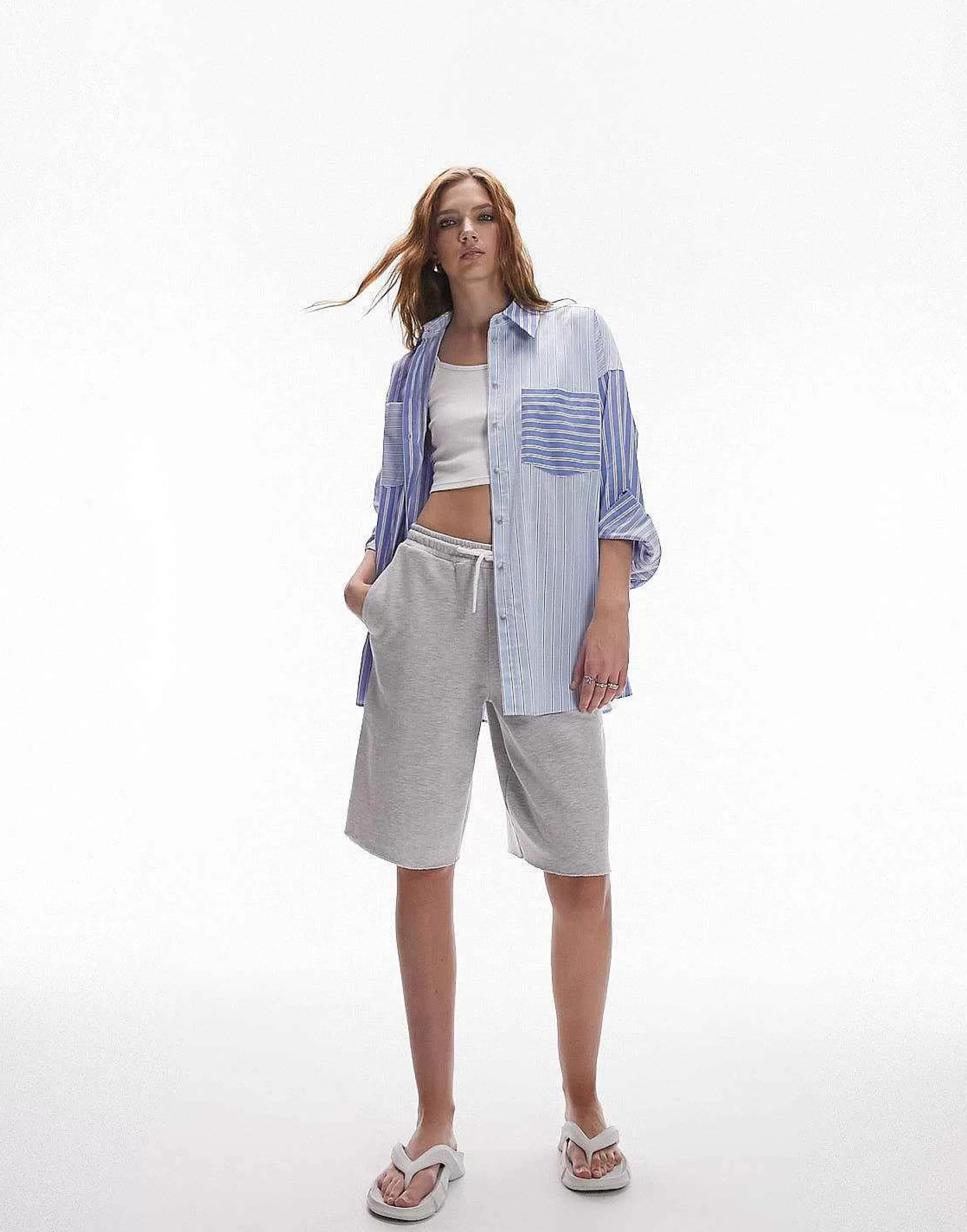 Women Topshop Stripe Mix And Match Shirt In