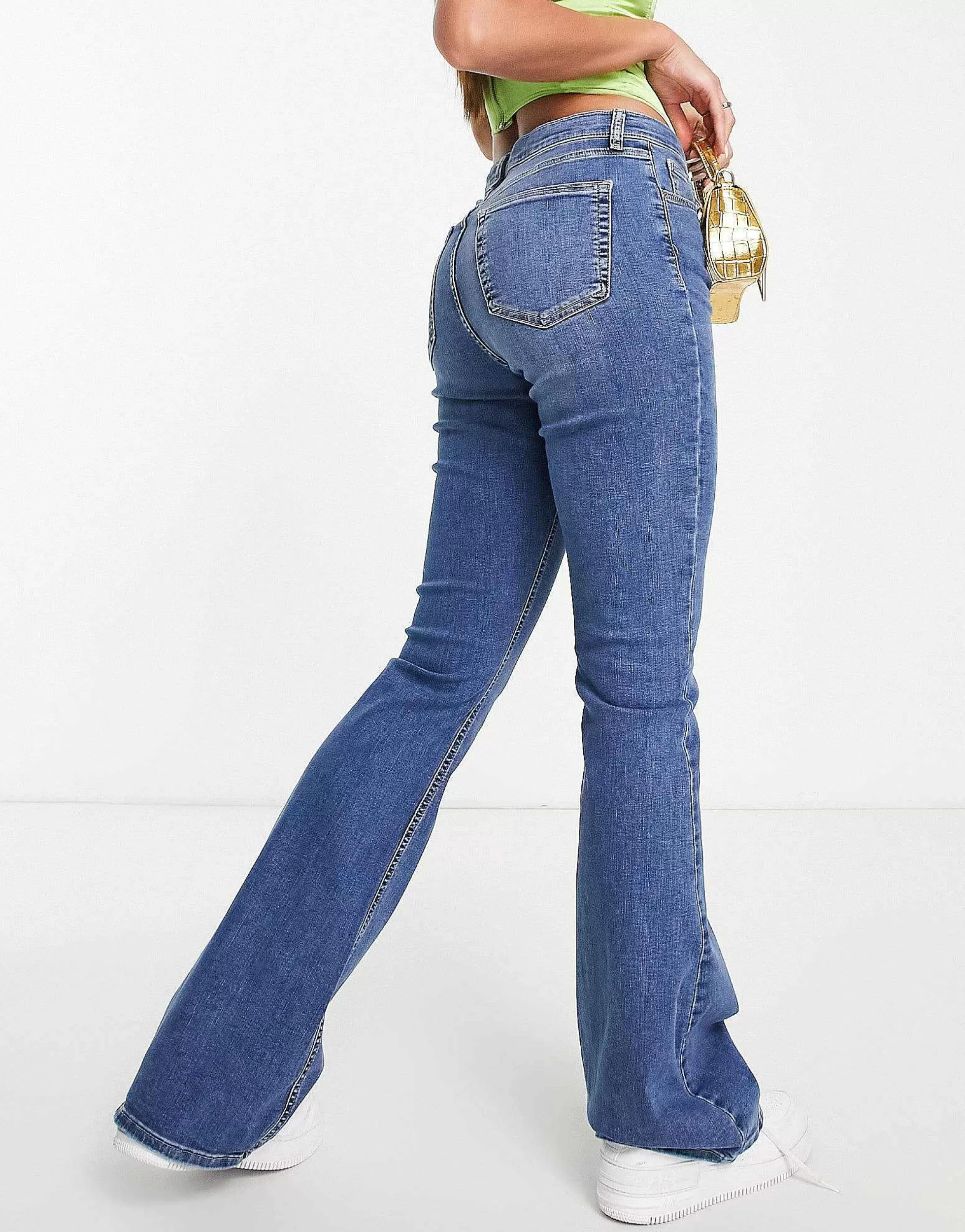 Women Topshop Tall Jamie Flare Jeans In
