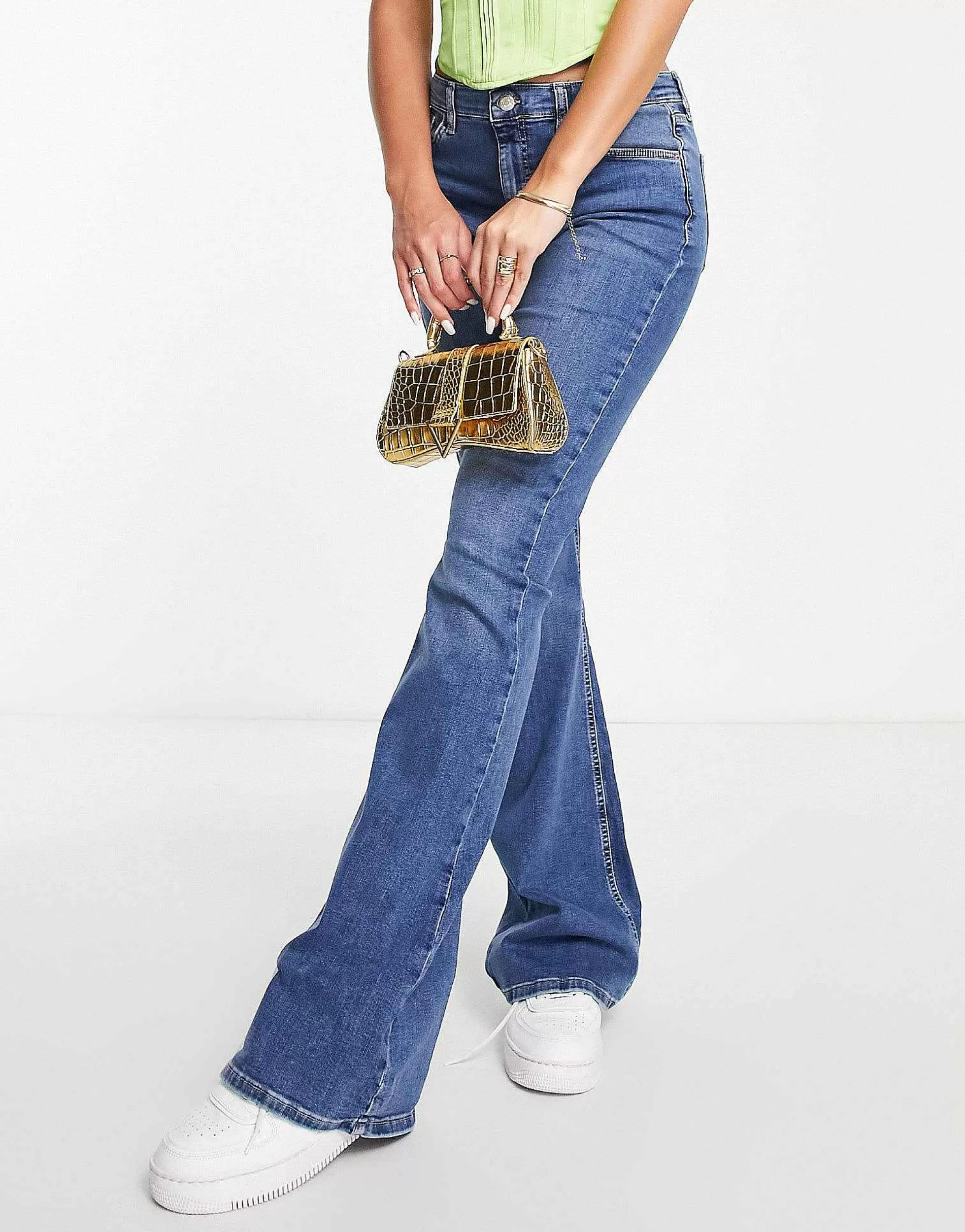 Women Topshop Tall Jamie Flare Jeans In
