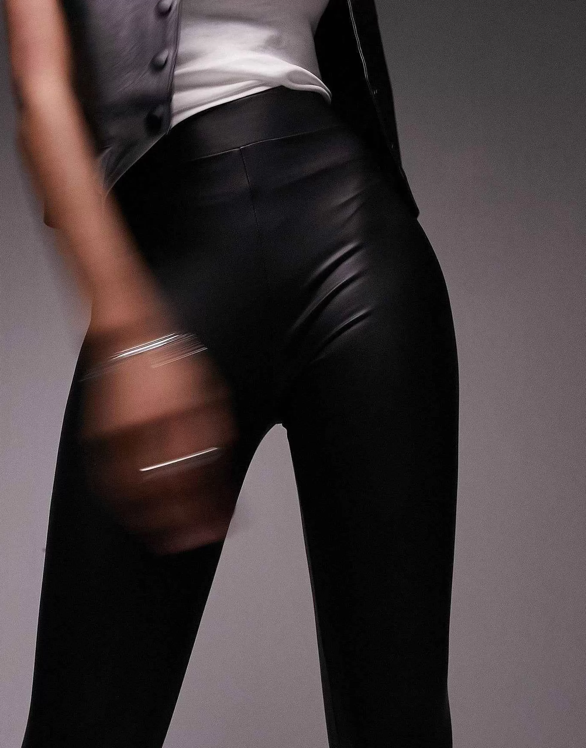 Women Topshop Tall Leather Look Legging In