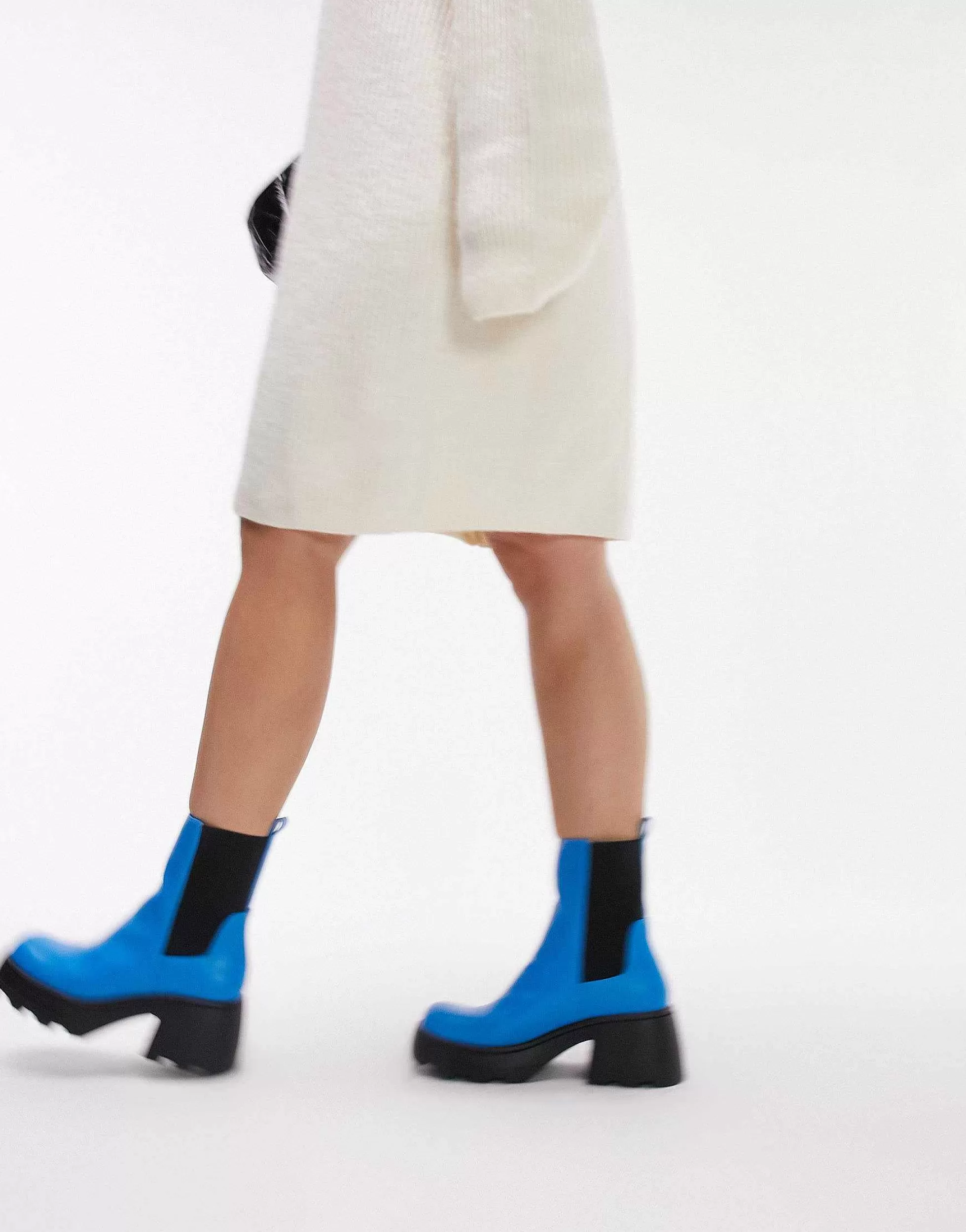 Women Topshop Wide Fit Margot Chunky Chelsea Boot In