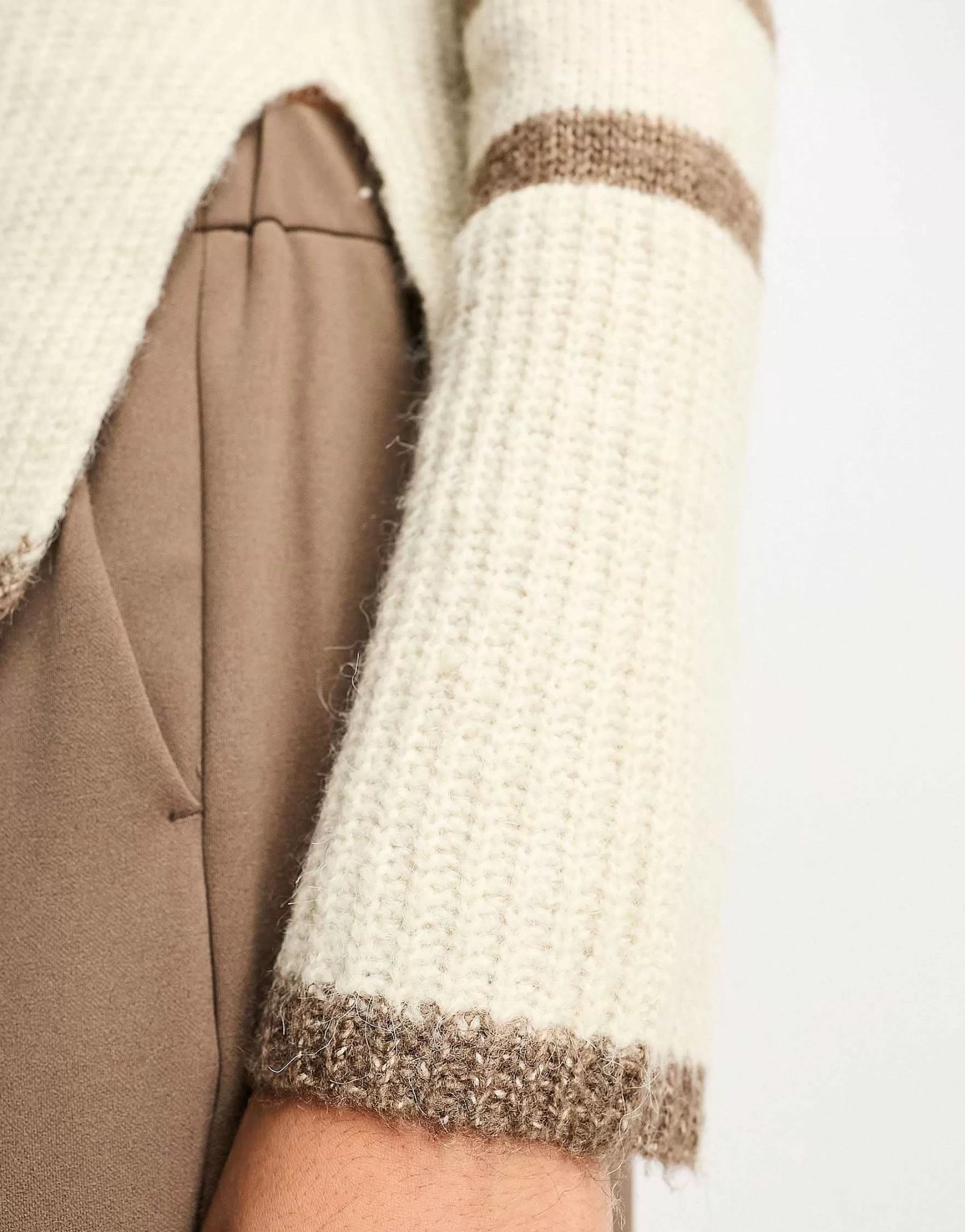 Women Vero Moda Tall High Neck Oversized Stripe Jumper In