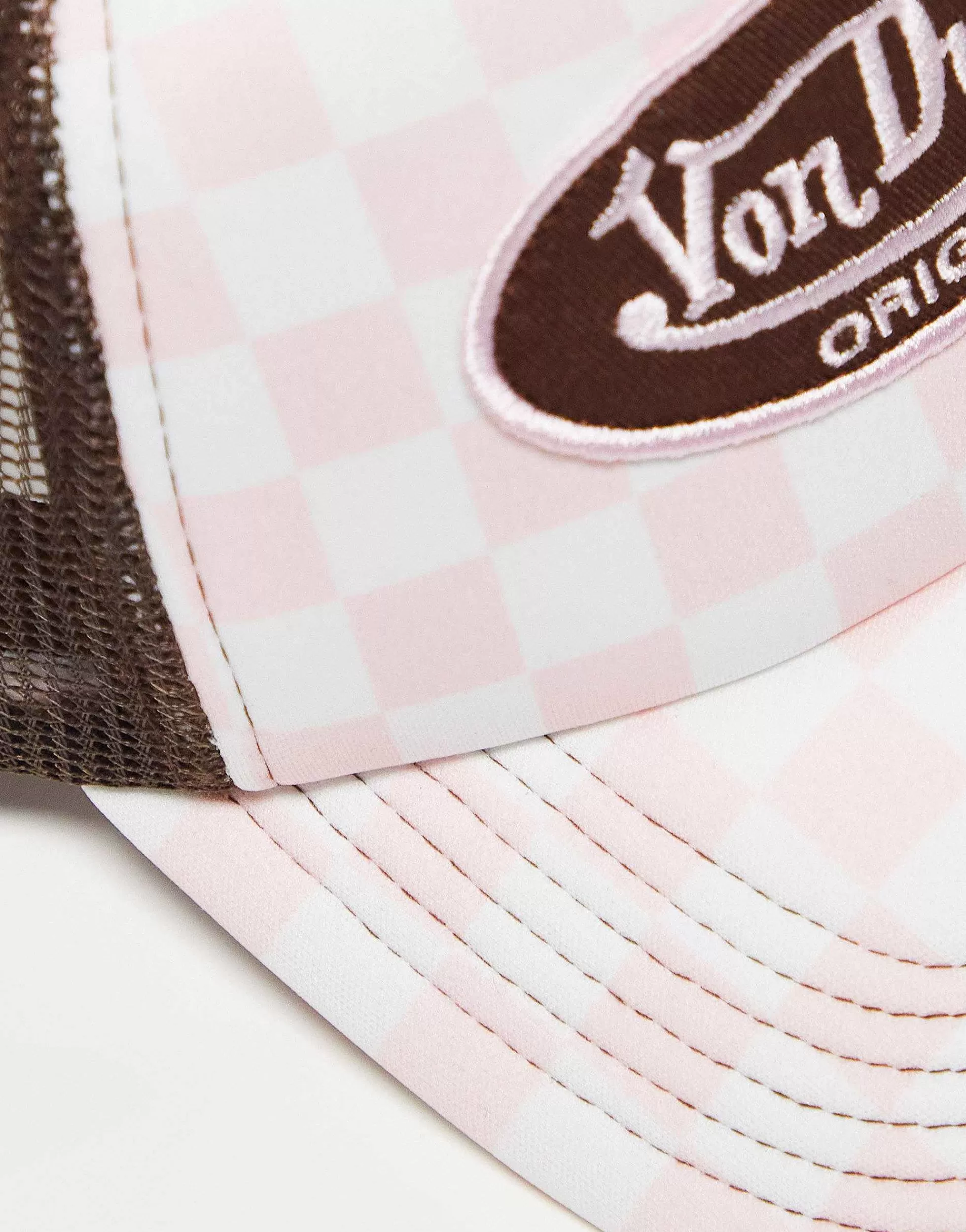 Women Von Dutch Tampa Trucker Cap In Checkerboard Print - Exclusive To Asos
