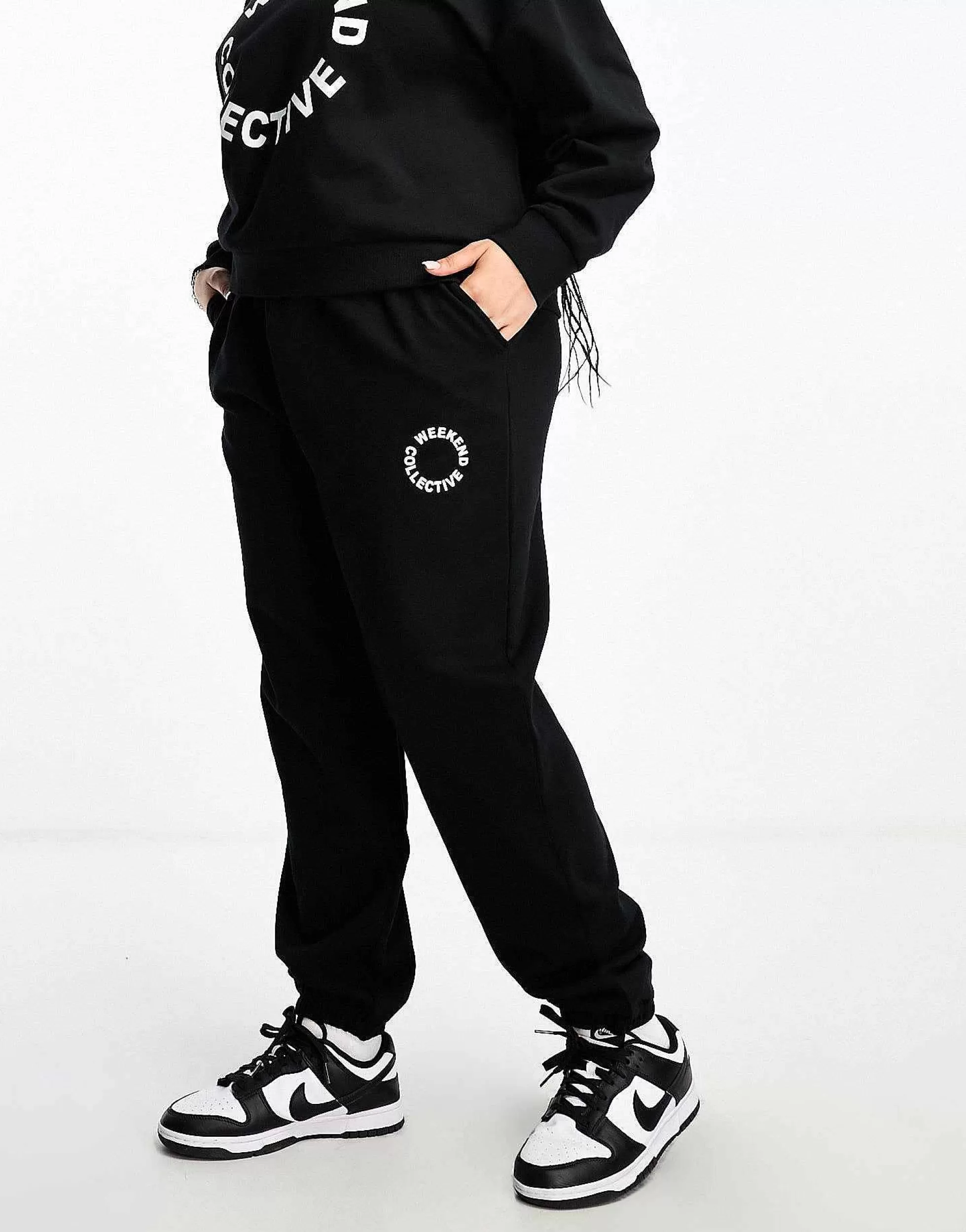 Women WEEKEND COLLECTIVE Curve Co-Ord Oversized Jogger With Logo In